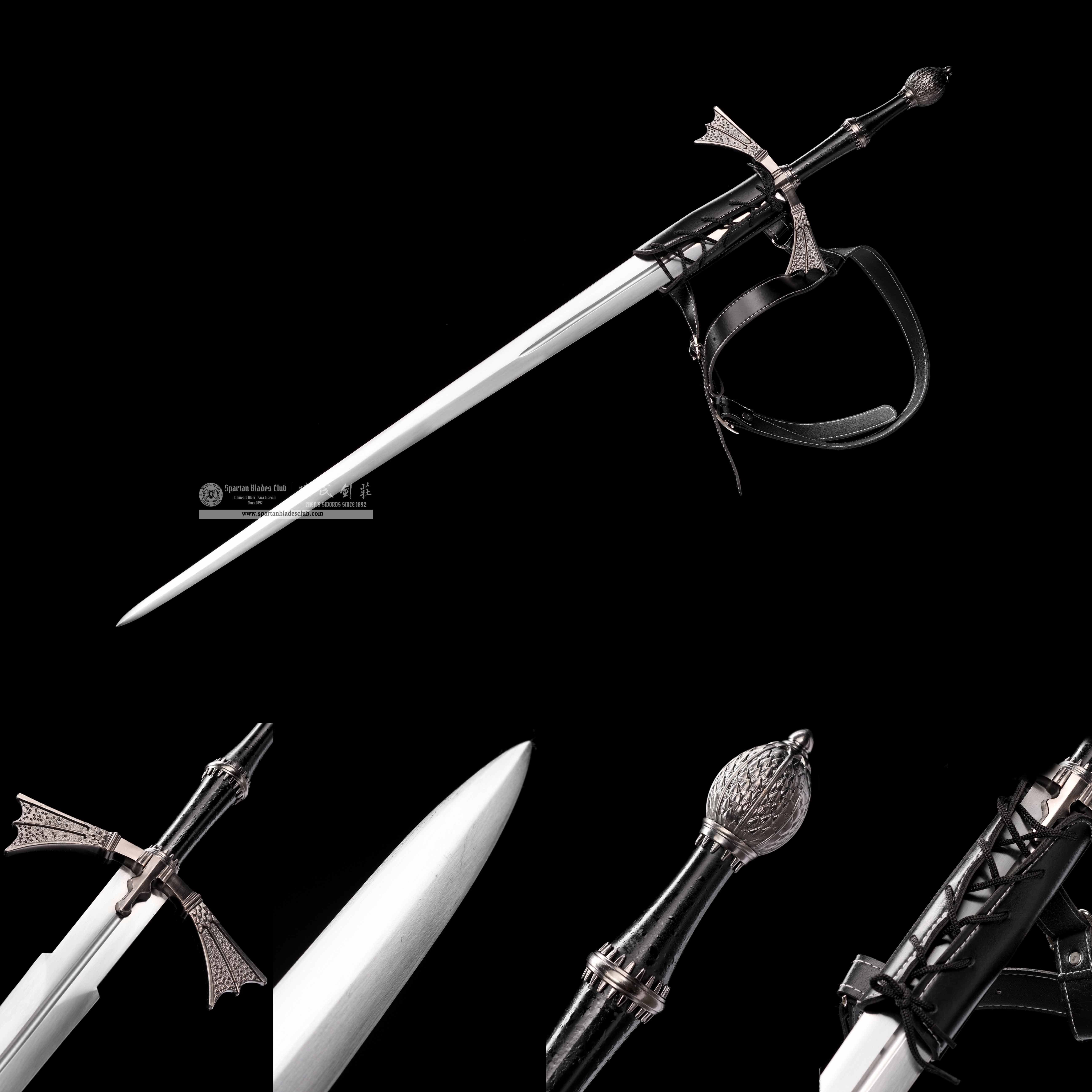 TR11|Dark Sister Replica|Game of Thrones|European Sword|High Manganese steel|Black&silvery|Battle-Ready|Full-tang|Spartan Blades Club|CHEN'S SWORDS 1892 - Spartan Blades Club - 陳氏劍莊1892
