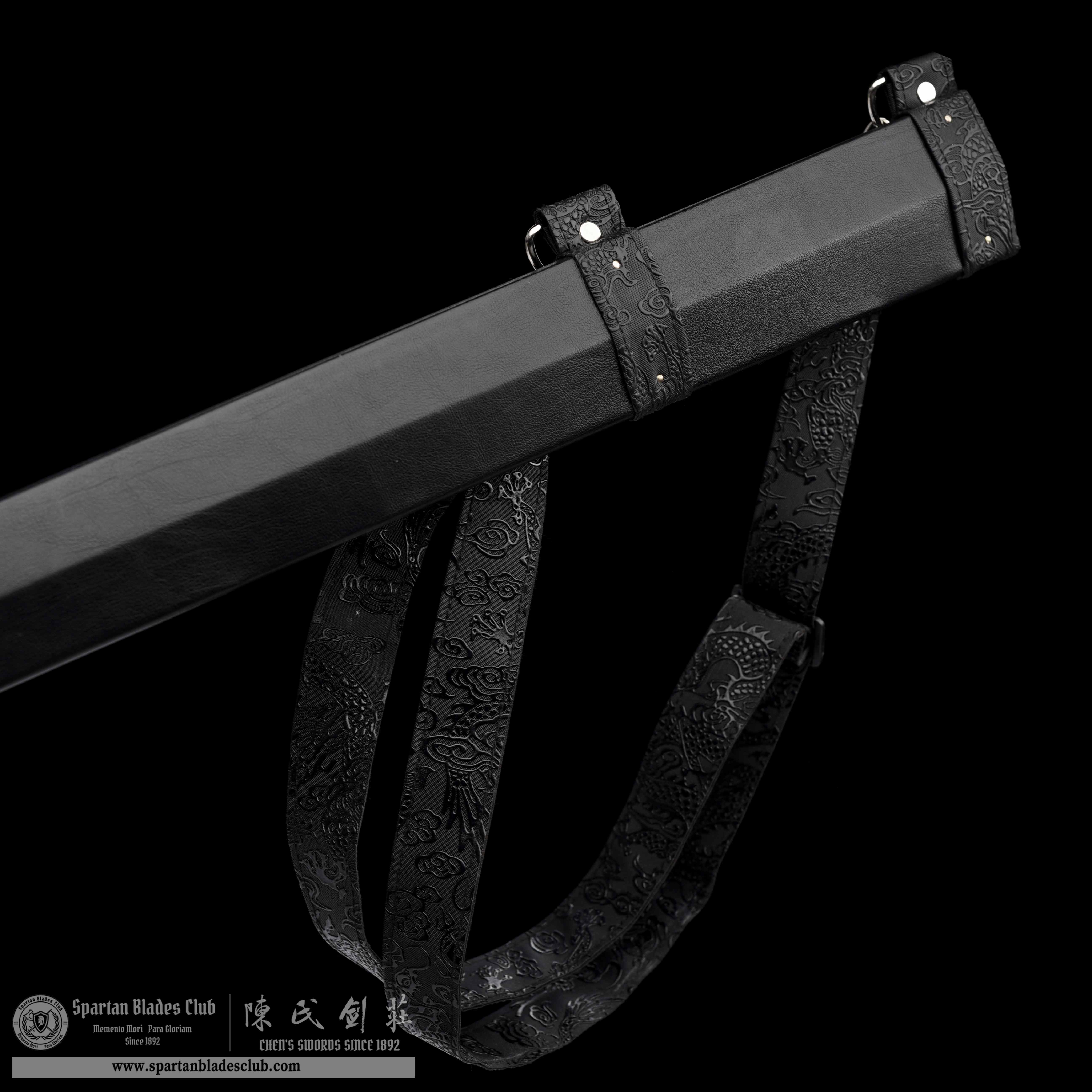 TR12｜Mornless Blade｜European Sword｜Damascus steel｜Black&silvery｜Battle-Ready｜Full-tang｜Spartan Blades Club｜CHEN'S SWORDS 1892 - Spartan Blades Club - 陳氏劍莊1892