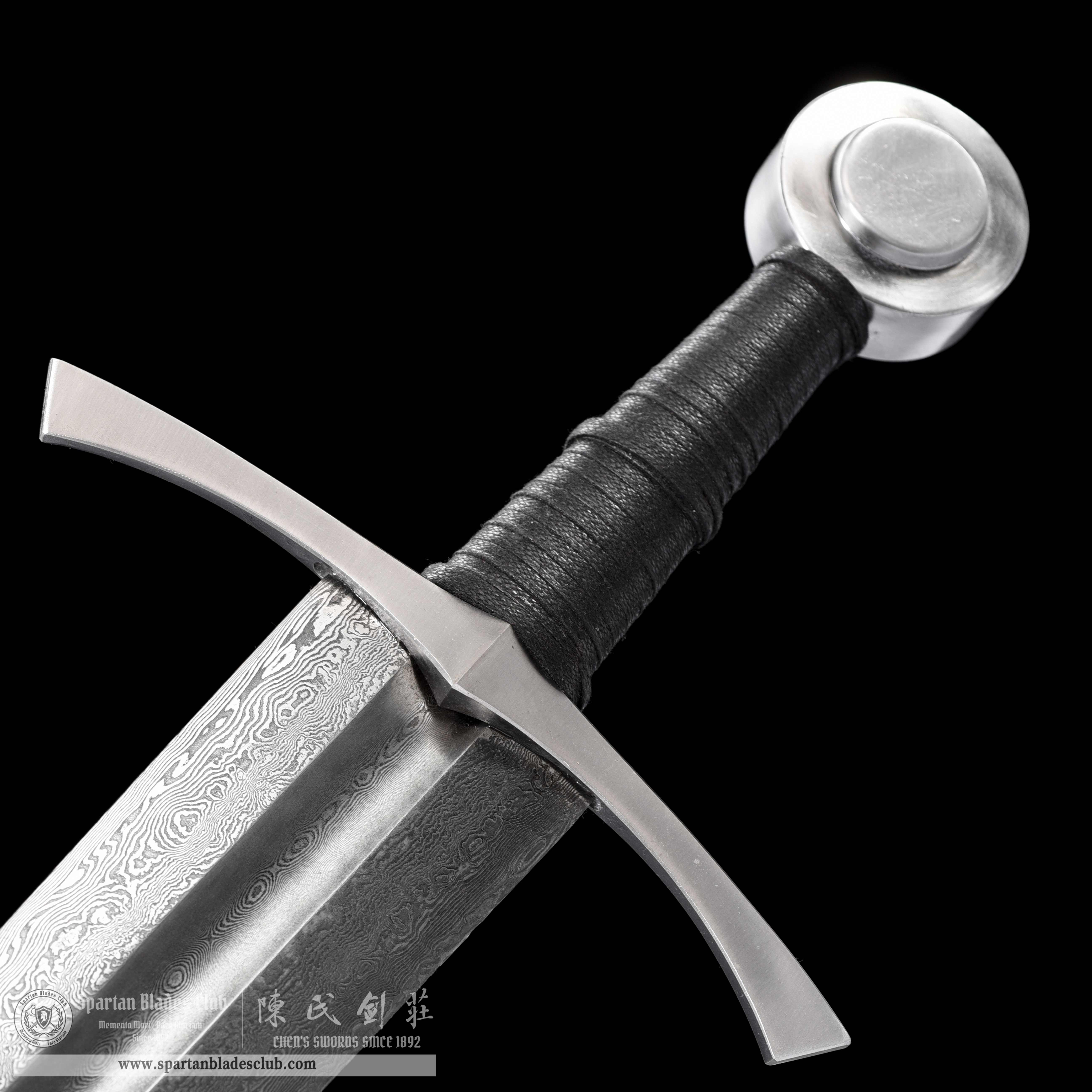 TR13|Umbra Blade|European Sword|Damascus steel|Black&silvery|Battle-Ready|Full-tang|Spartan Blades Club|CHEN'S SWORDS 1892 - Spartan Blades Club - 陳氏劍莊1892