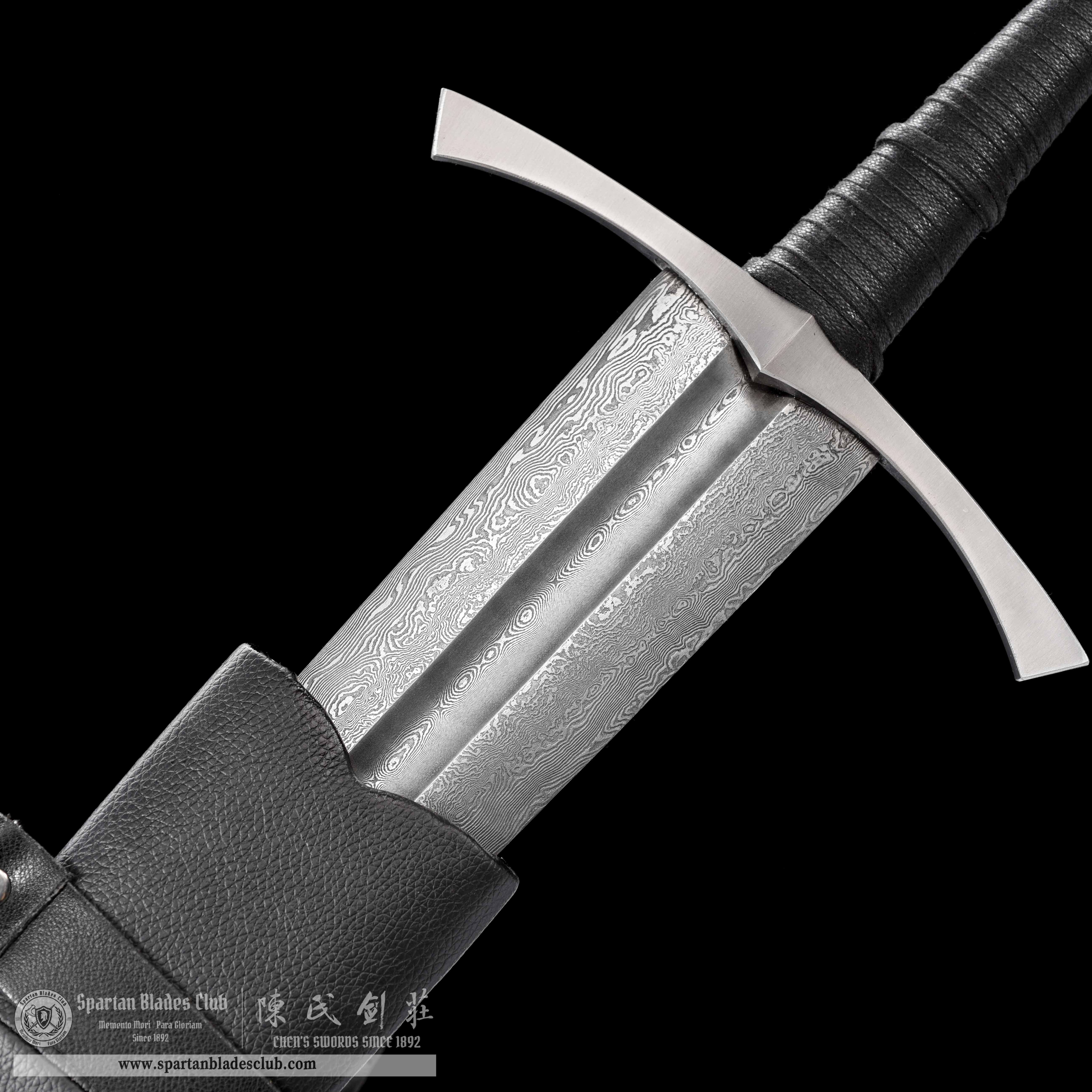 TR13|Umbra Blade|European Sword|Damascus steel|Black&silvery|Battle-Ready|Full-tang|Spartan Blades Club|CHEN'S SWORDS 1892 - Spartan Blades Club - 陳氏劍莊1892