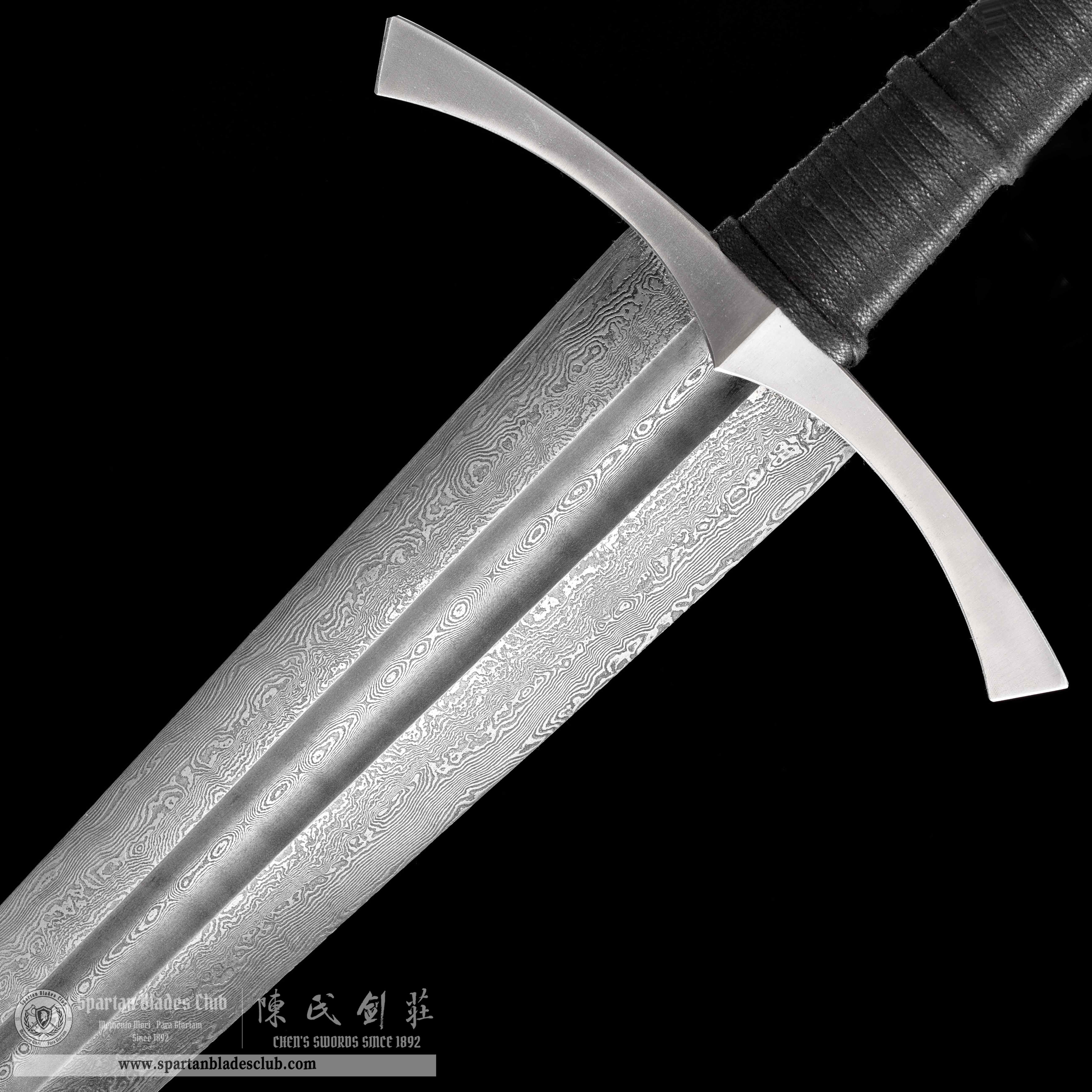 TR13|Umbra Blade|European Sword|Damascus steel|Black&silvery|Battle-Ready|Full-tang|Spartan Blades Club|CHEN'S SWORDS 1892 - Spartan Blades Club - 陳氏劍莊1892