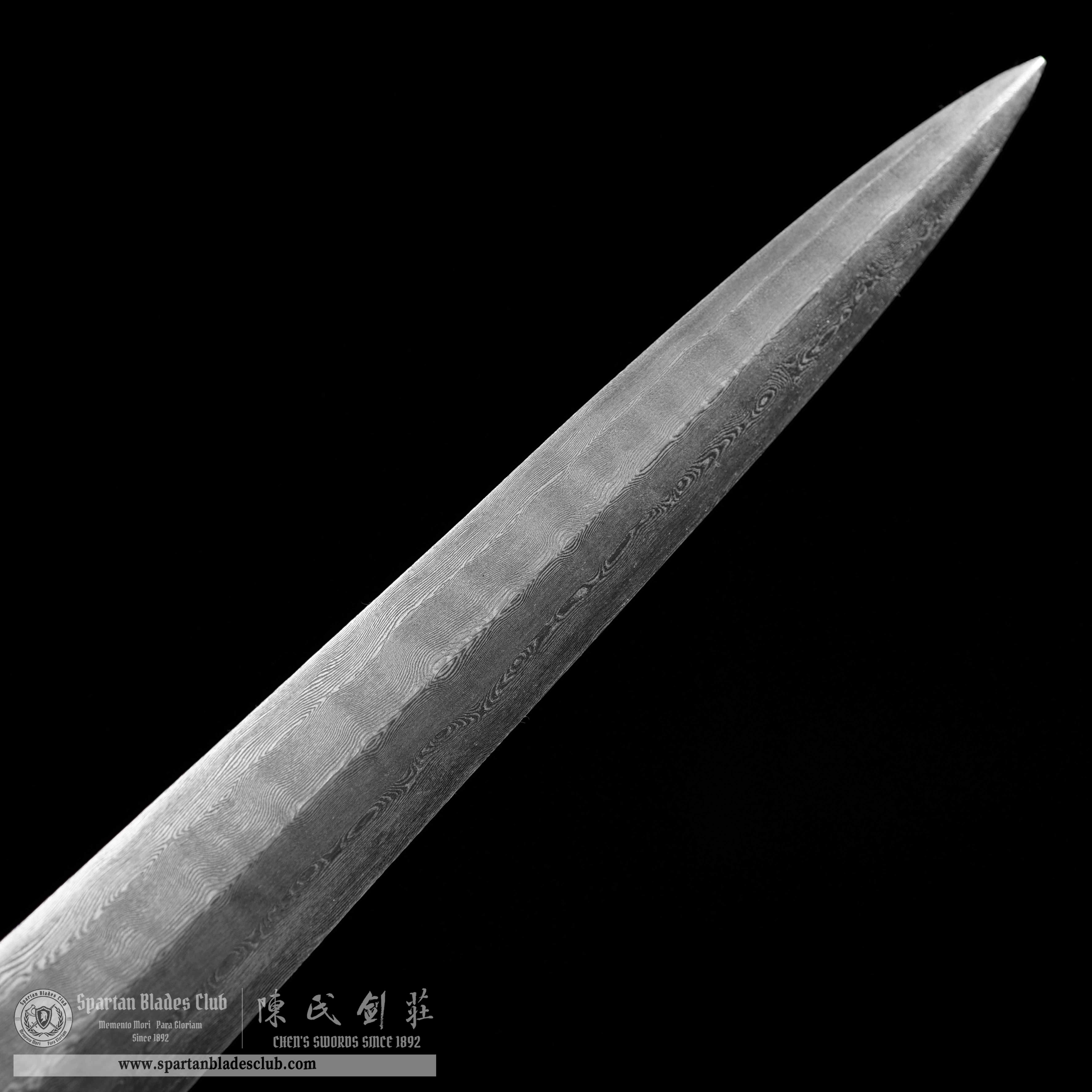 TR13|Umbra Blade|European Sword|Damascus steel|Black&silvery|Battle-Ready|Full-tang|Spartan Blades Club|CHEN'S SWORDS 1892 - Spartan Blades Club - 陳氏劍莊1892