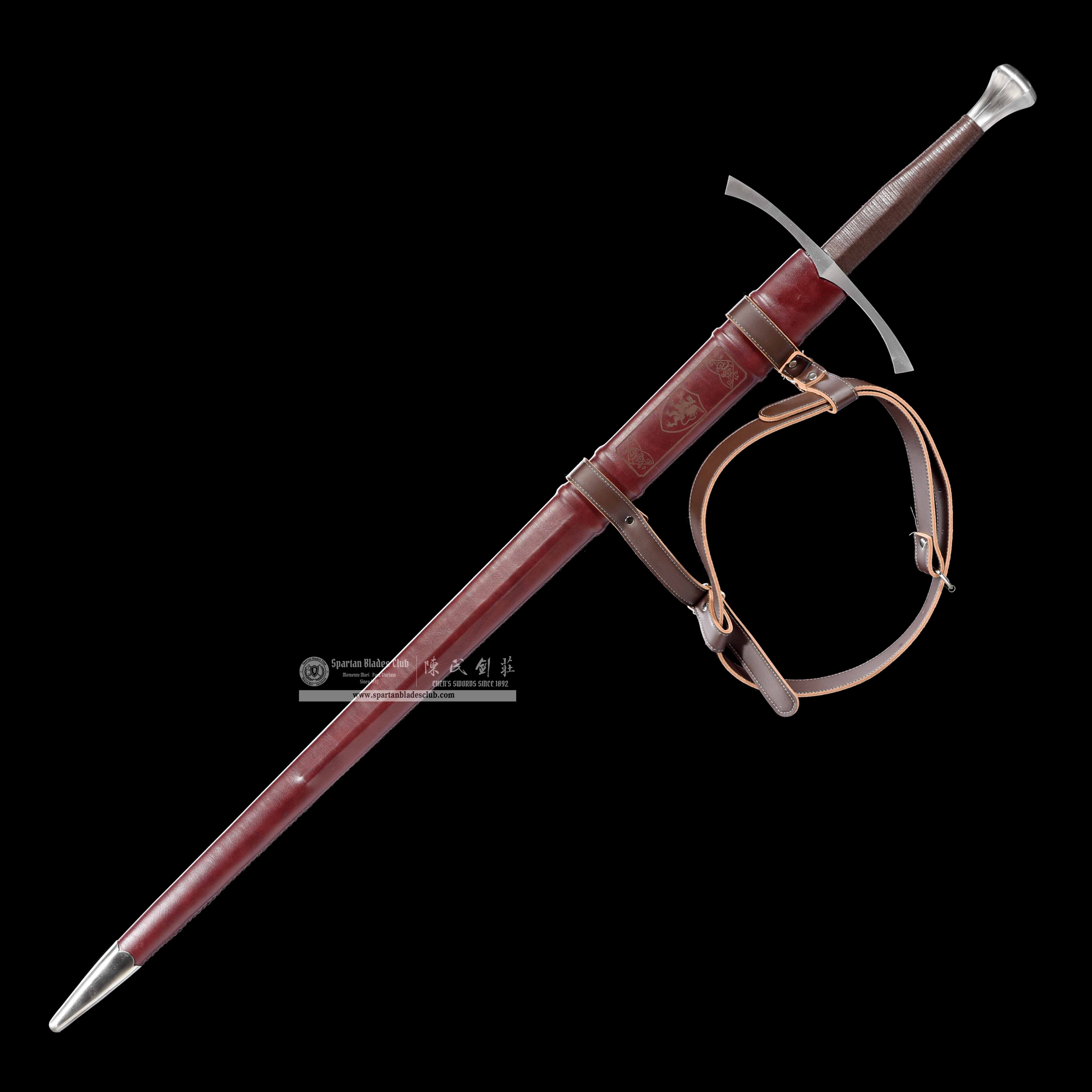 TR16｜Genuine Chase Longsword｜European Sword｜Manganese steel｜Black&brownish red｜Battle-Ready｜Full-tang｜Spartan Blades Club｜CHEN'S SWORDS 1892 - Spartan Blades Club - 陳氏劍莊1892