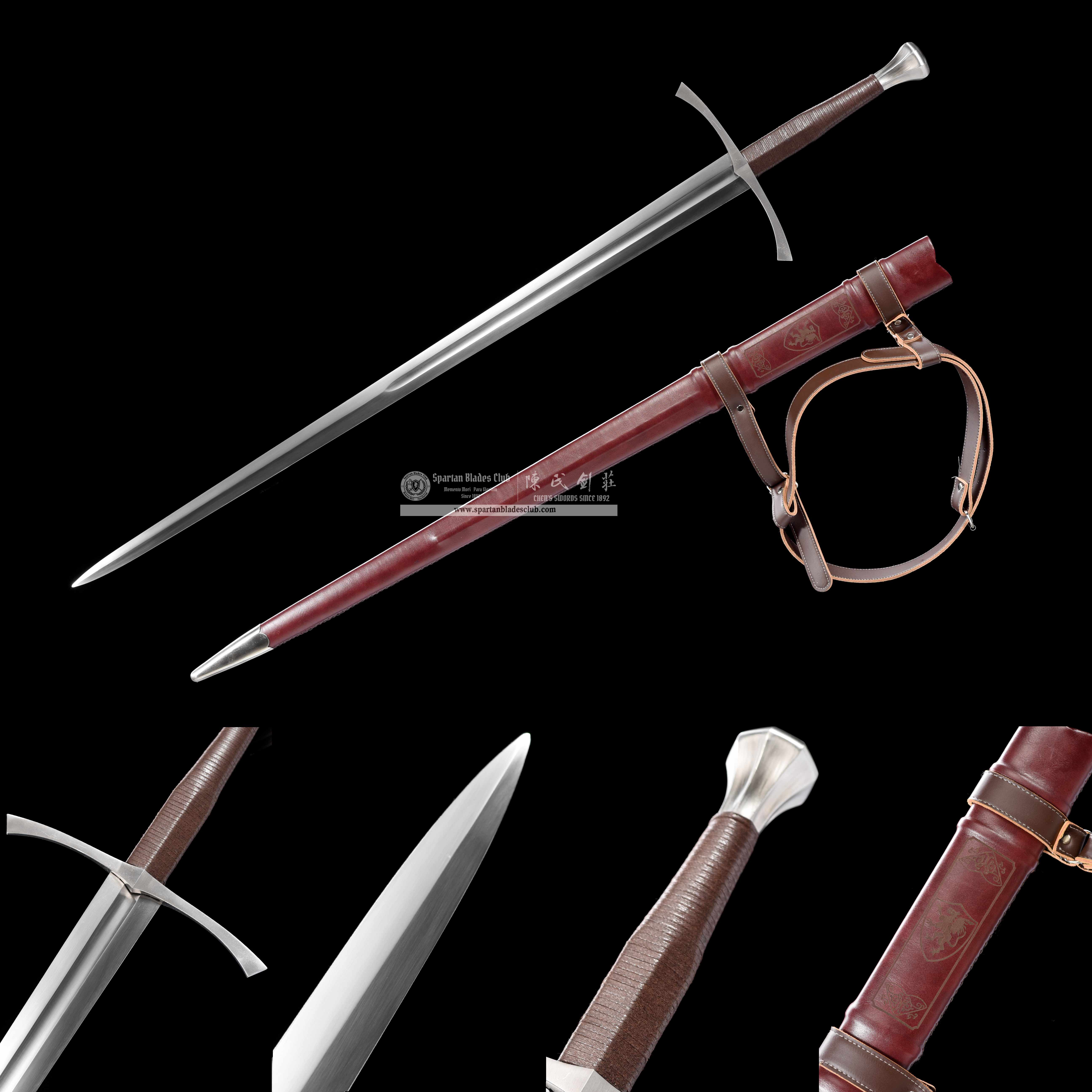 TR16|Genuine Chase Longsword|European Sword|Manganese steel|Black&brownish red|Battle-Ready|Full-tang|Spartan Blades Club|CHEN'S SWORDS 1892 - Spartan Blades Club - 陳氏劍莊1892