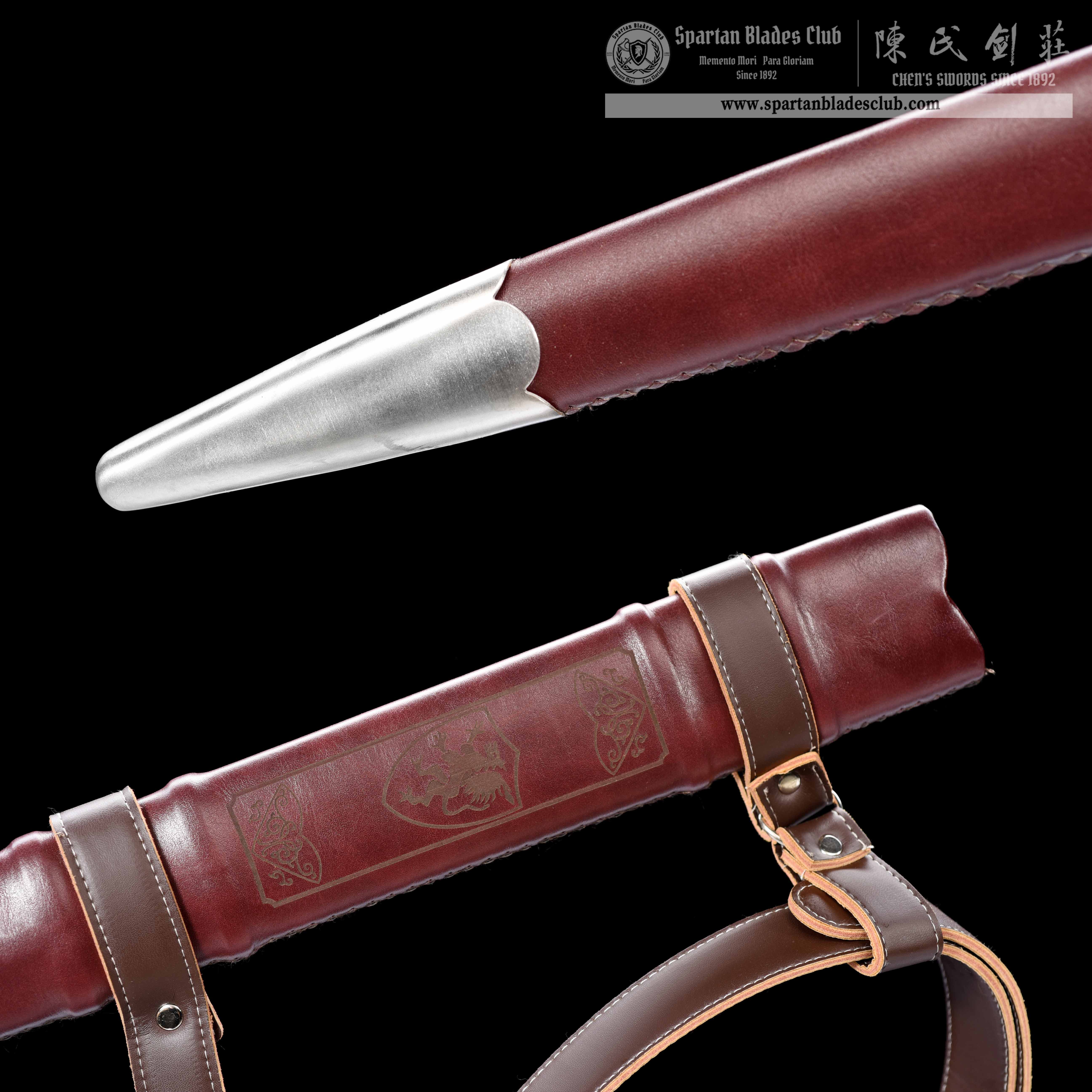 TR16｜Genuine Chase Longsword｜European Sword｜Manganese steel｜Black&brownish red｜Battle-Ready｜Full-tang｜Spartan Blades Club｜CHEN'S SWORDS 1892 - Spartan Blades Club - 陳氏劍莊1892