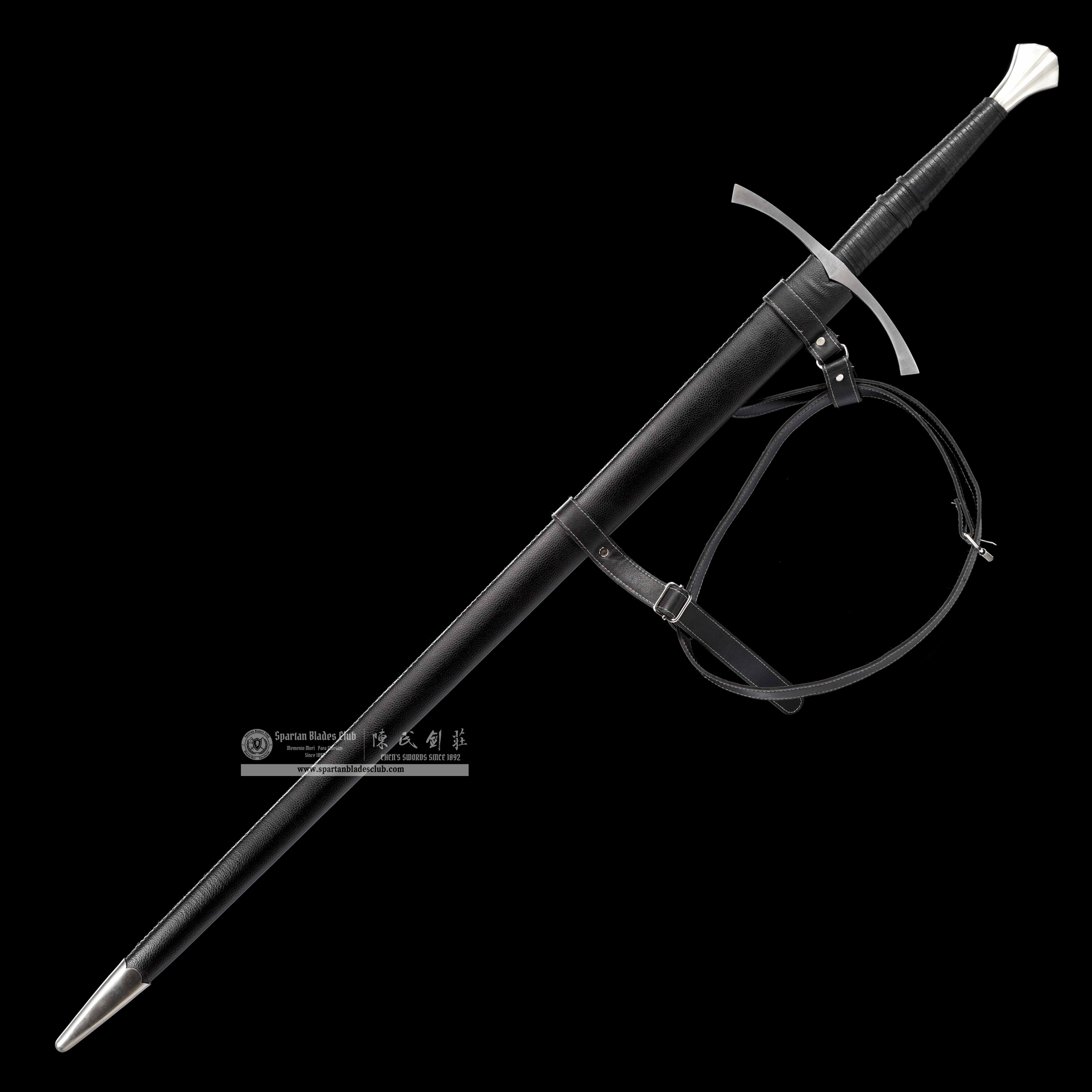 TR14|Florentine Crossblade|European Sword|Manganese steel|Black&silvery|Battle-Ready|Full-tang|Spartan Blades Club|CHEN'S SWORDS 1892 - Spartan Blades Club - 陳氏劍莊1892