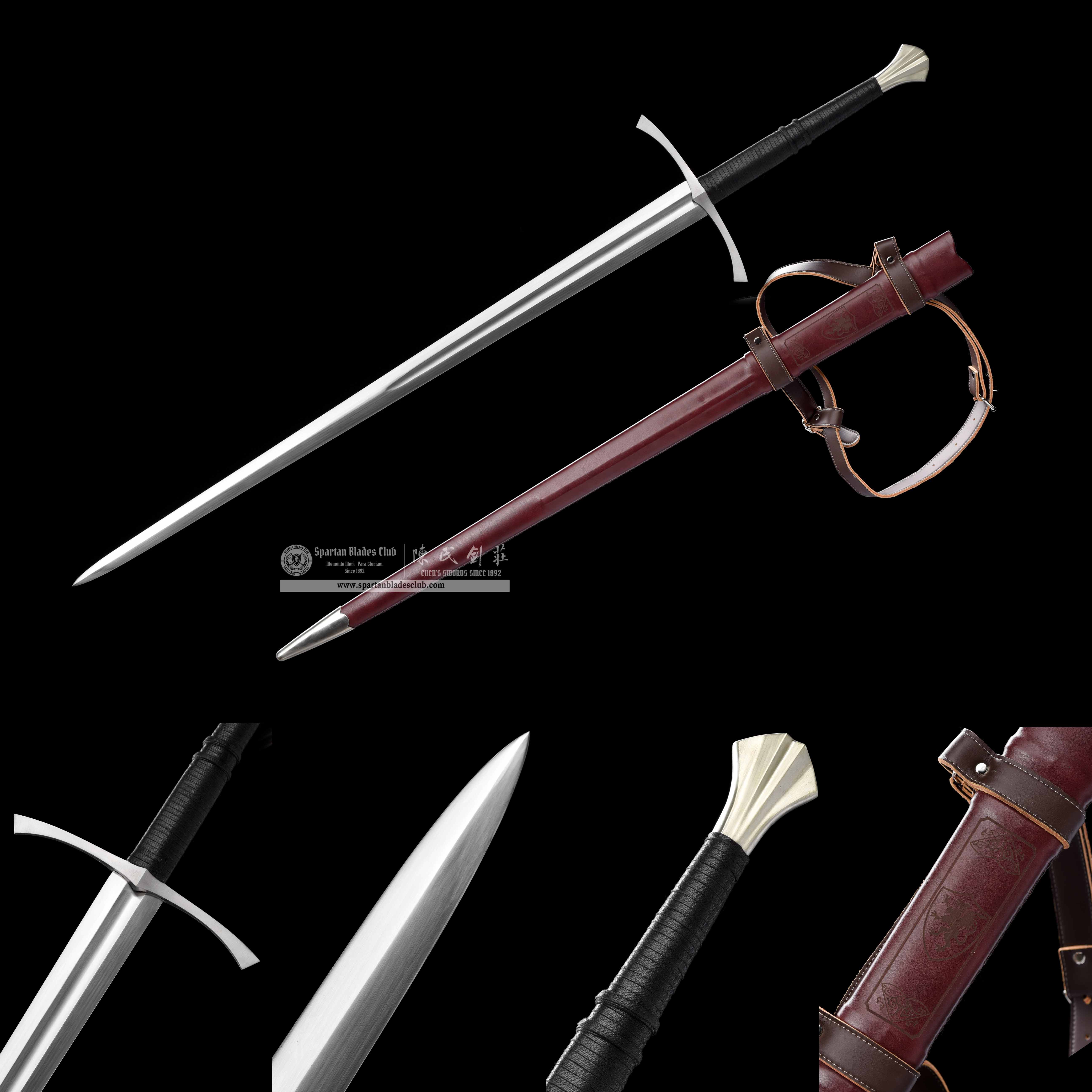 TR15|True Hunting Longsword|European Sword|Manganese steel|Black&brownish red|Battle-Ready|Full-tang|Spartan Blades Club|CHEN'S SWORDS 1892 - Spartan Blades Club - 陳氏劍莊1892