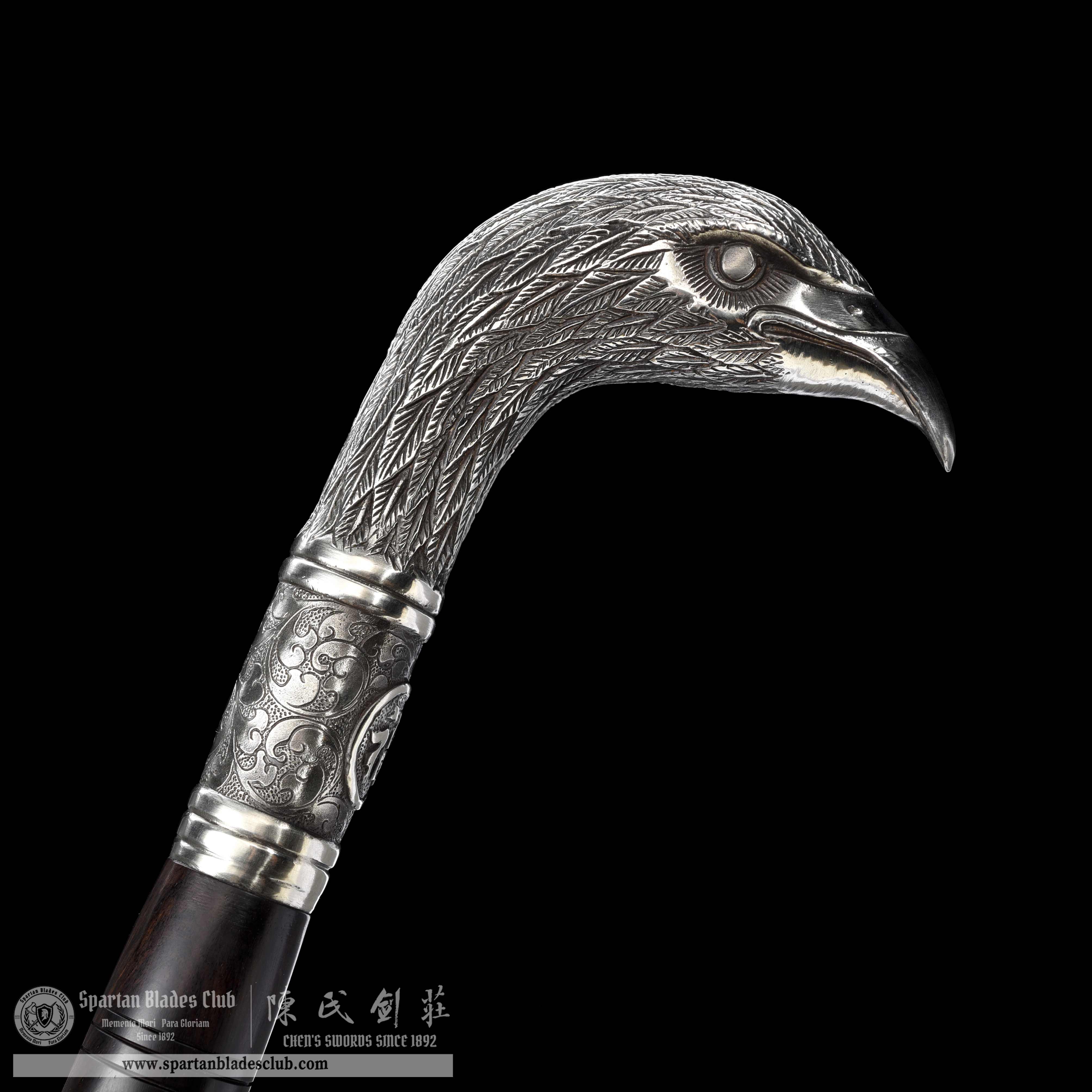 WS03|Silver - Eagle Scepter Cane Sword|Cane Sword|Damascus steel|Black&Silver|Battle-Ready|Full-tang|Spartan Blades Club|CHEN'S SWORDS 1892 - Spartan Blades Club - 陳氏劍莊1892