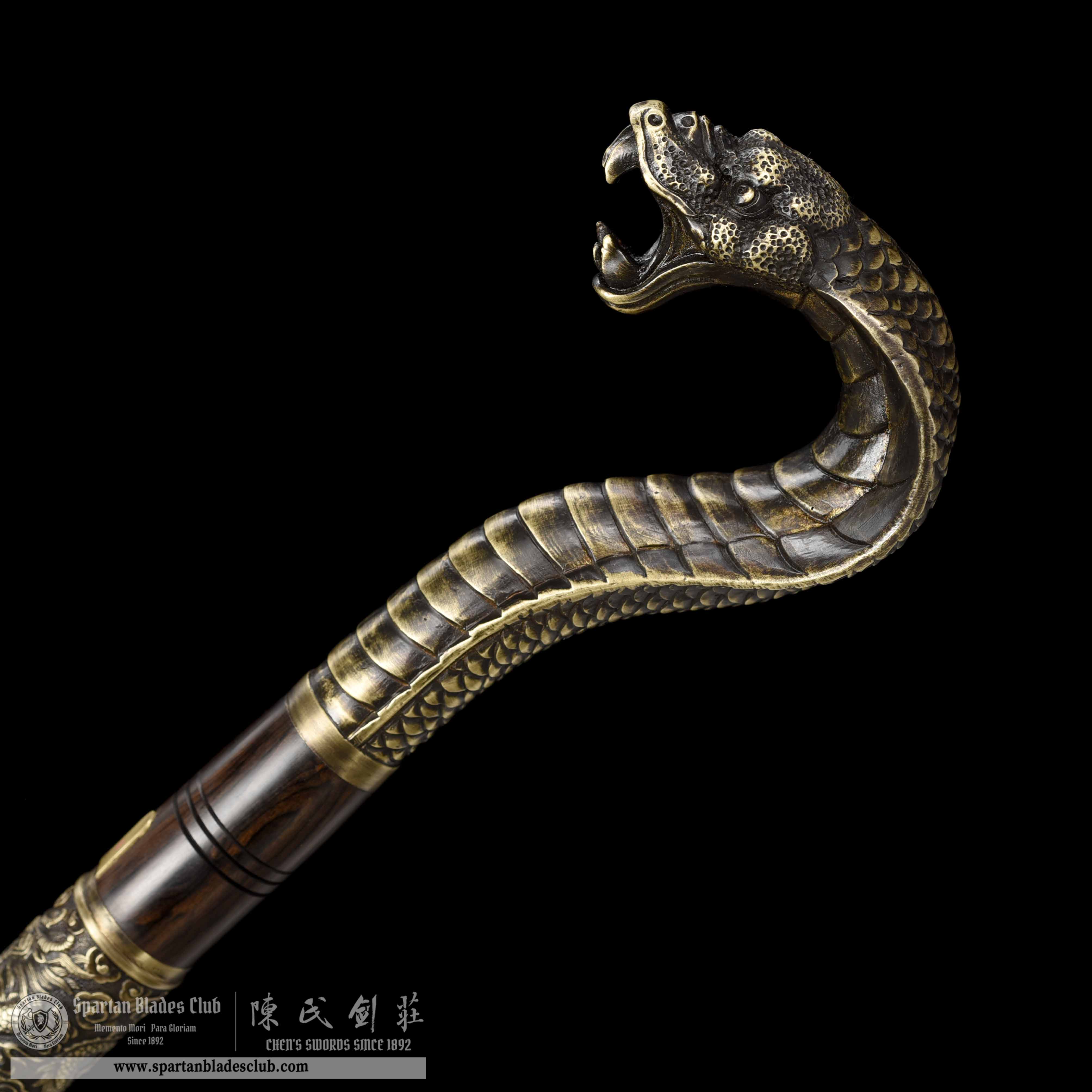 WS01｜Snake - Shadow King's Cane Sword｜Cane Sword｜Damascus steel｜Black&golden｜Battle-Ready｜Full-tang｜Spartan Blades Club｜CHEN'S SWORDS 1892 - Spartan Blades Club - 陳氏劍莊1892