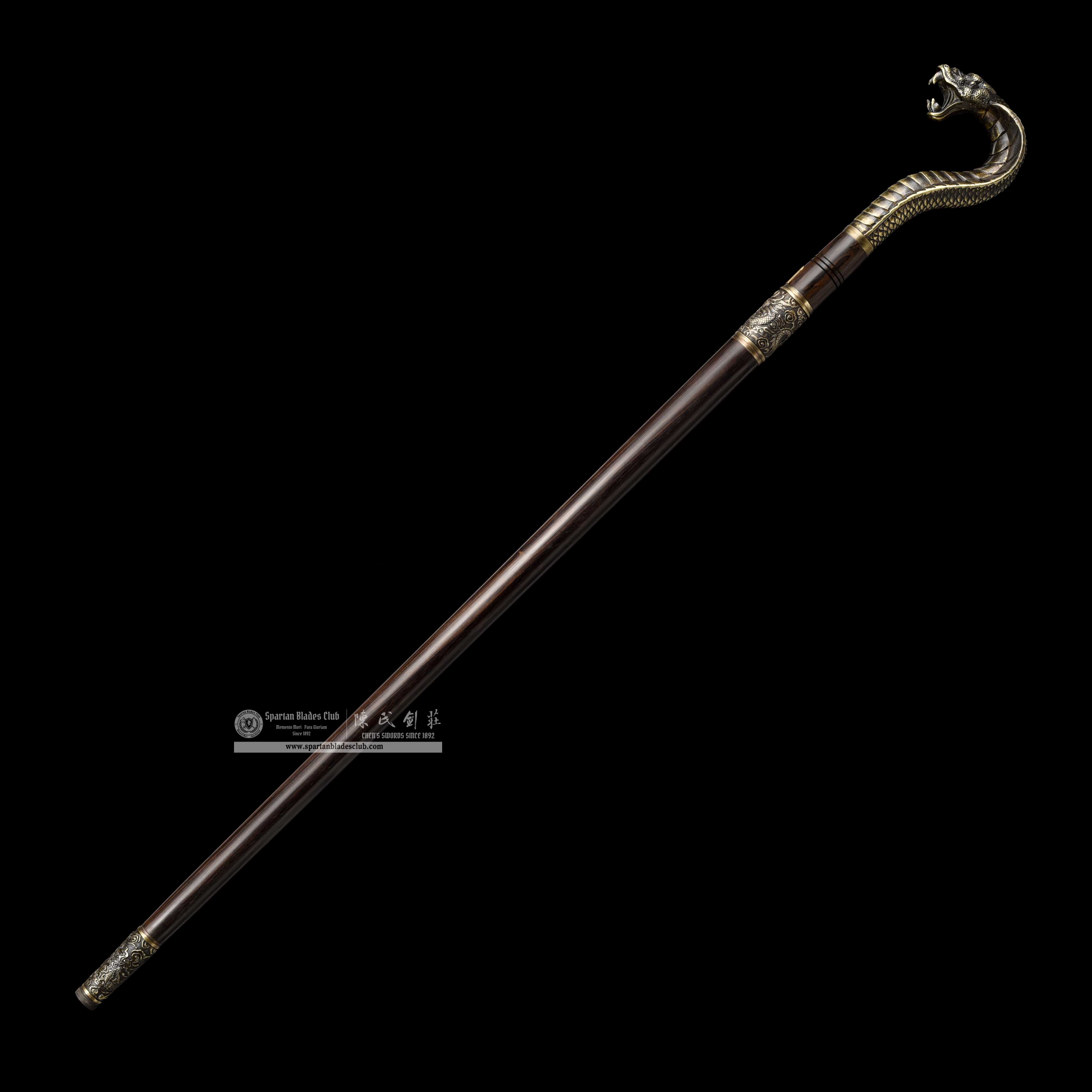 WS01｜Snake - Shadow King's Cane Sword｜Cane Sword｜Damascus steel｜Black&golden｜Battle-Ready｜Full-tang｜Spartan Blades Club｜CHEN'S SWORDS 1892 - Spartan Blades Club - 陳氏劍莊1892