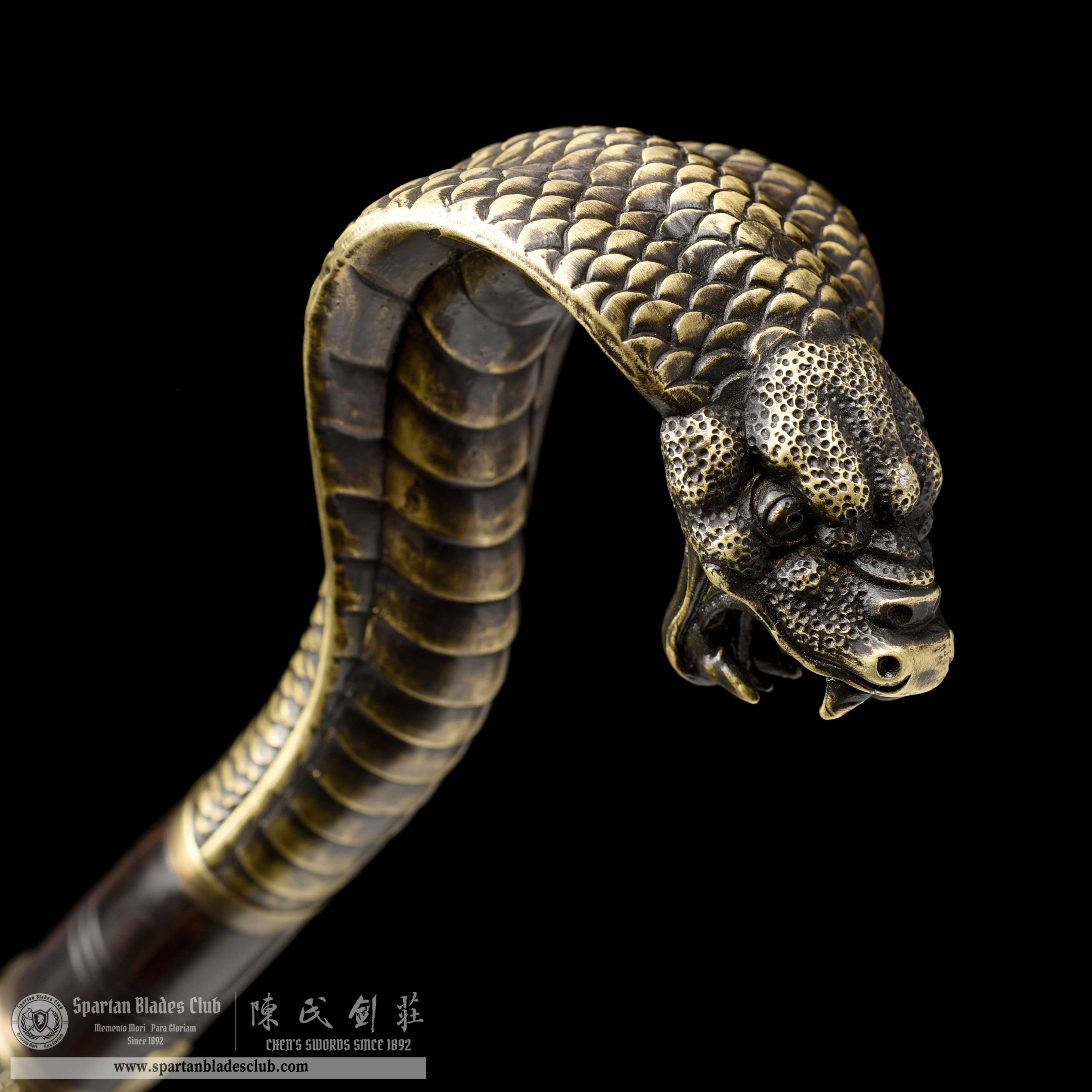 WS01|Snake - Shadow King's Cane Sword|Cane Sword|Damascus steel|Black&golden|Battle-Ready|Full-tang|Spartan Blades Club|CHEN'S SWORDS 1892 - Spartan Blades Club - 陳氏劍莊1892