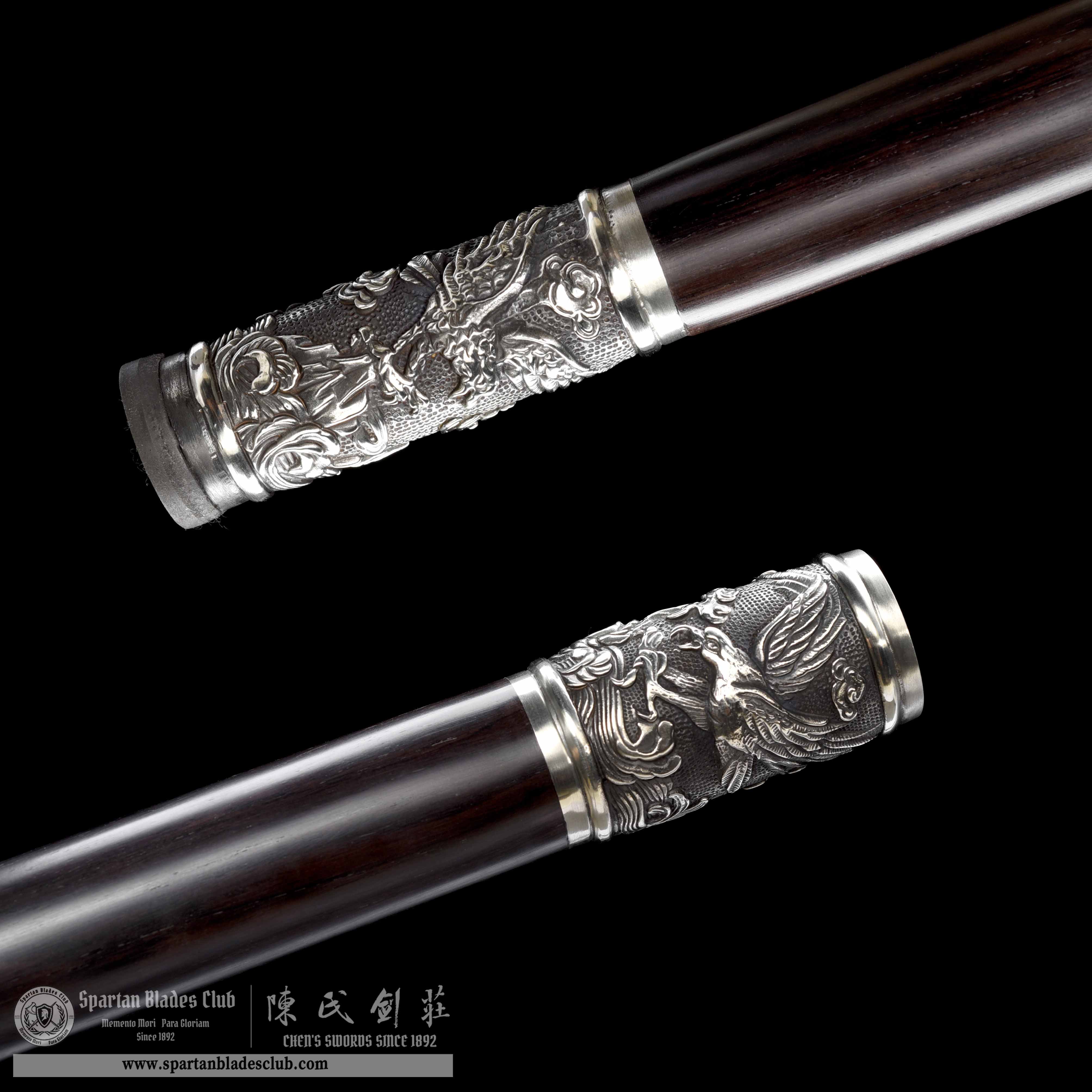 WS03｜Silver - Eagle Scepter Cane Sword｜Cane Sword｜Damascus steel｜Black&Silver｜Battle-Ready｜Full-tang｜Spartan Blades Club｜CHEN'S SWORDS 1892 - Spartan Blades Club - 陳氏劍莊1892