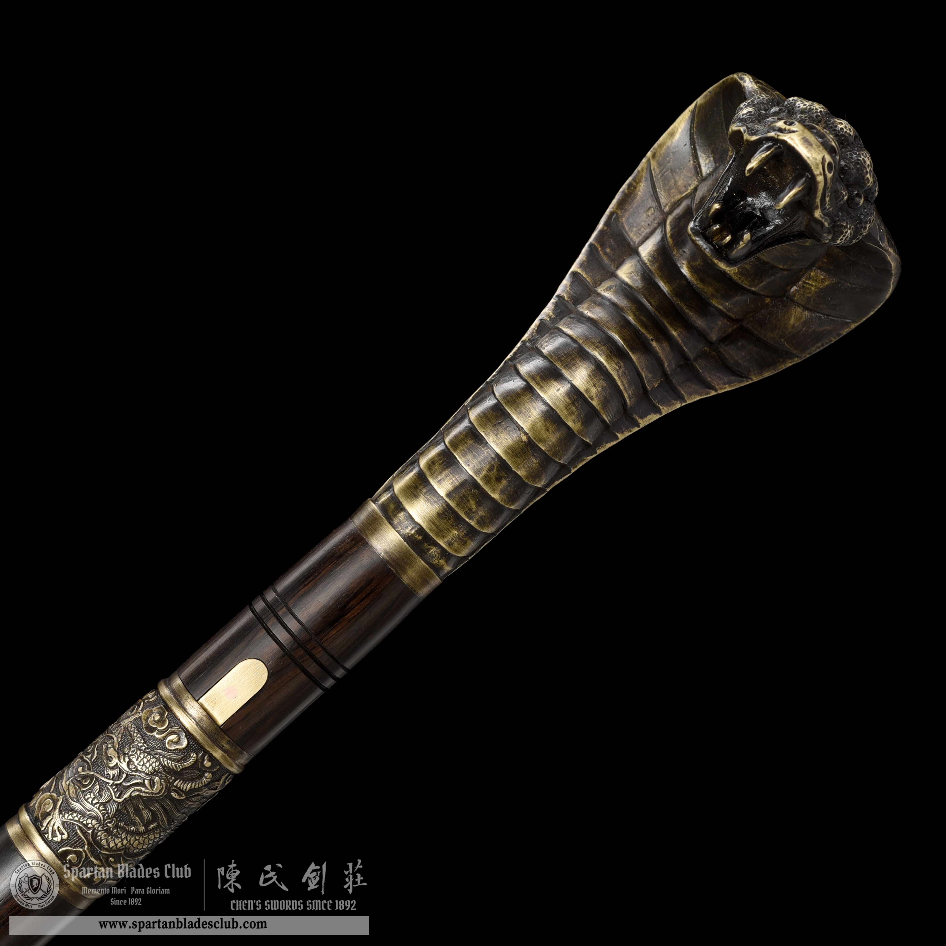 WS01｜Snake - Shadow King's Cane Sword｜Cane Sword｜Damascus steel｜Black&golden｜Battle-Ready｜Full-tang｜Spartan Blades Club｜CHEN'S SWORDS 1892 - Spartan Blades Club - 陳氏劍莊1892