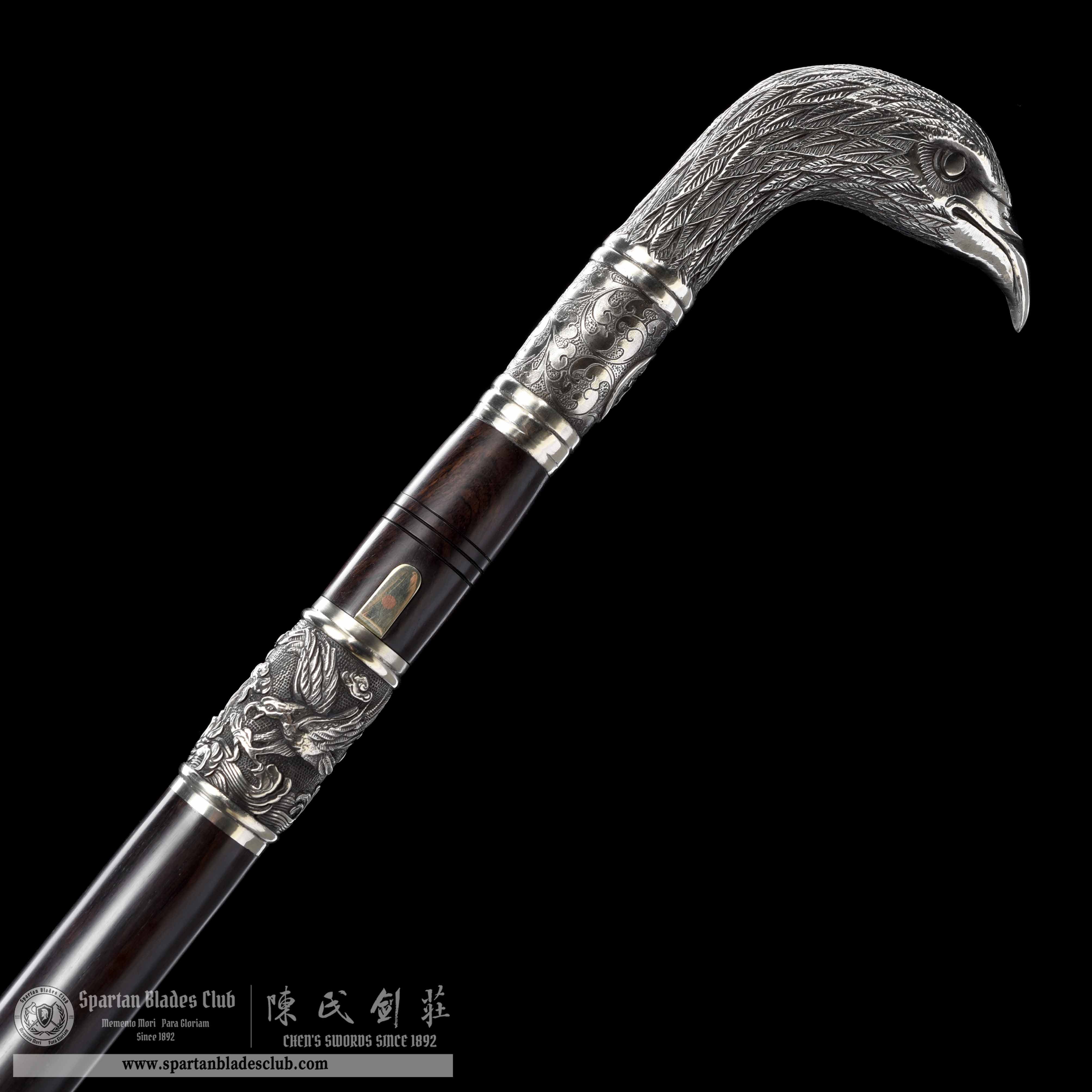 WS03｜Silver - Eagle Scepter Cane Sword｜Cane Sword｜Damascus steel｜Black&Silver｜Battle-Ready｜Full-tang｜Spartan Blades Club｜CHEN'S SWORDS 1892 - Spartan Blades Club - 陳氏劍莊1892