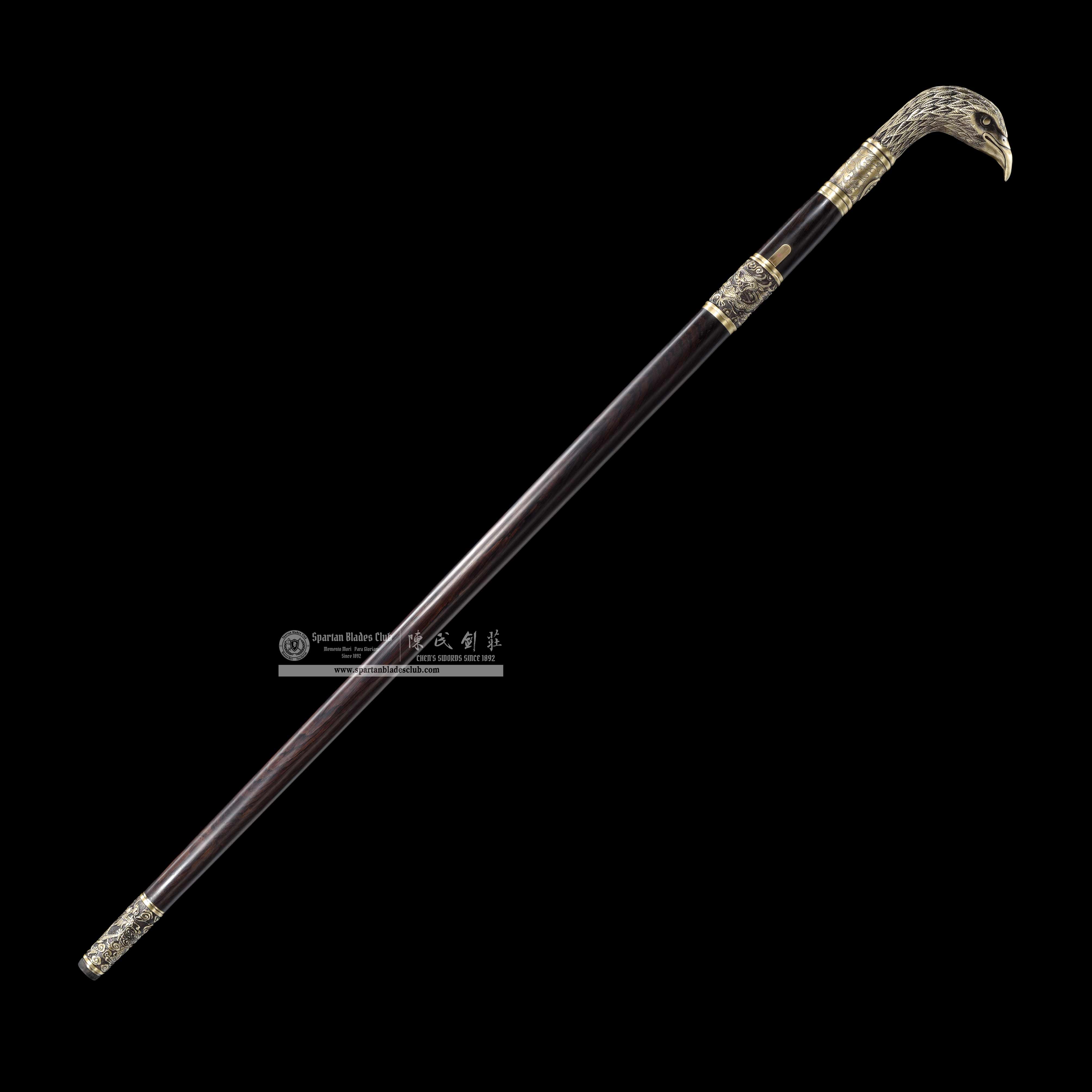 WS02｜Eagle - Shadow Scepter Cane Sword｜Cane Sword｜Damascus steel｜Black&golden｜Battle-Ready｜Full-tang｜Spartan Blades Club｜CHEN'S SWORDS 1892 - Spartan Blades Club - 陳氏劍莊1892