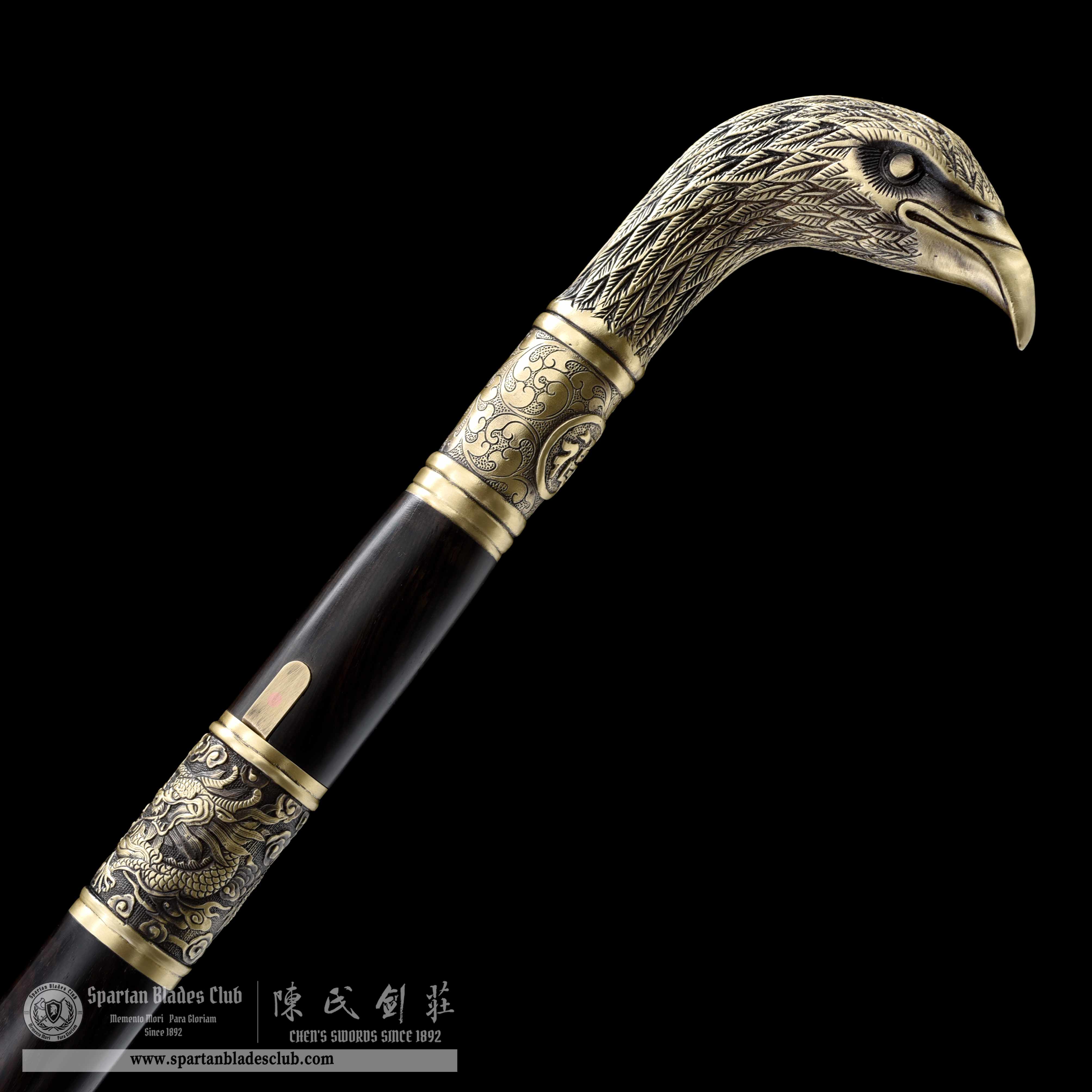 WS02｜Eagle - Shadow Scepter Cane Sword｜Cane Sword｜Damascus steel｜Black&golden｜Battle-Ready｜Full-tang｜Spartan Blades Club｜CHEN'S SWORDS 1892 - Spartan Blades Club - 陳氏劍莊1892