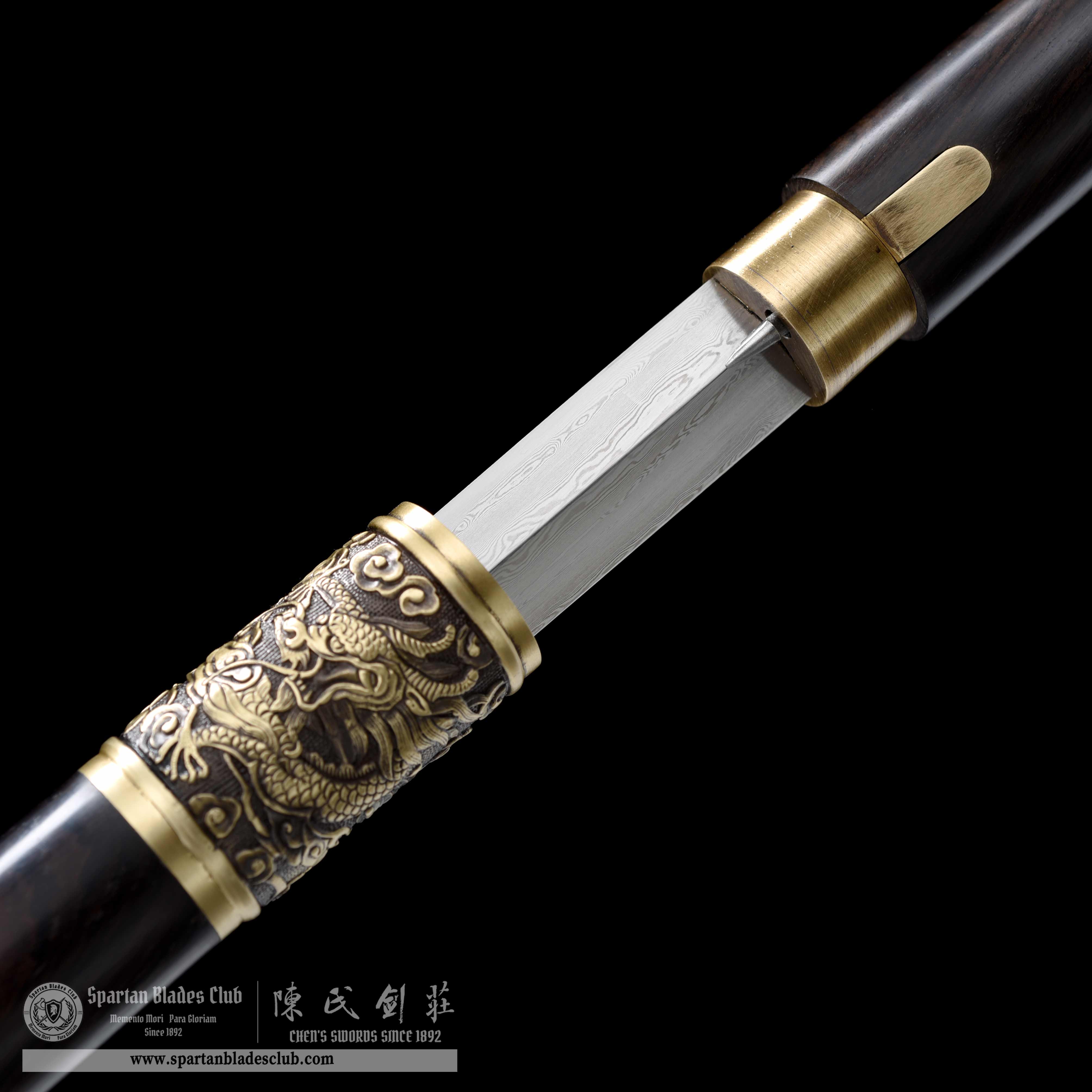 WS02｜Eagle - Shadow Scepter Cane Sword｜Cane Sword｜Damascus steel｜Black&golden｜Battle-Ready｜Full-tang｜Spartan Blades Club｜CHEN'S SWORDS 1892 - Spartan Blades Club - 陳氏劍莊1892