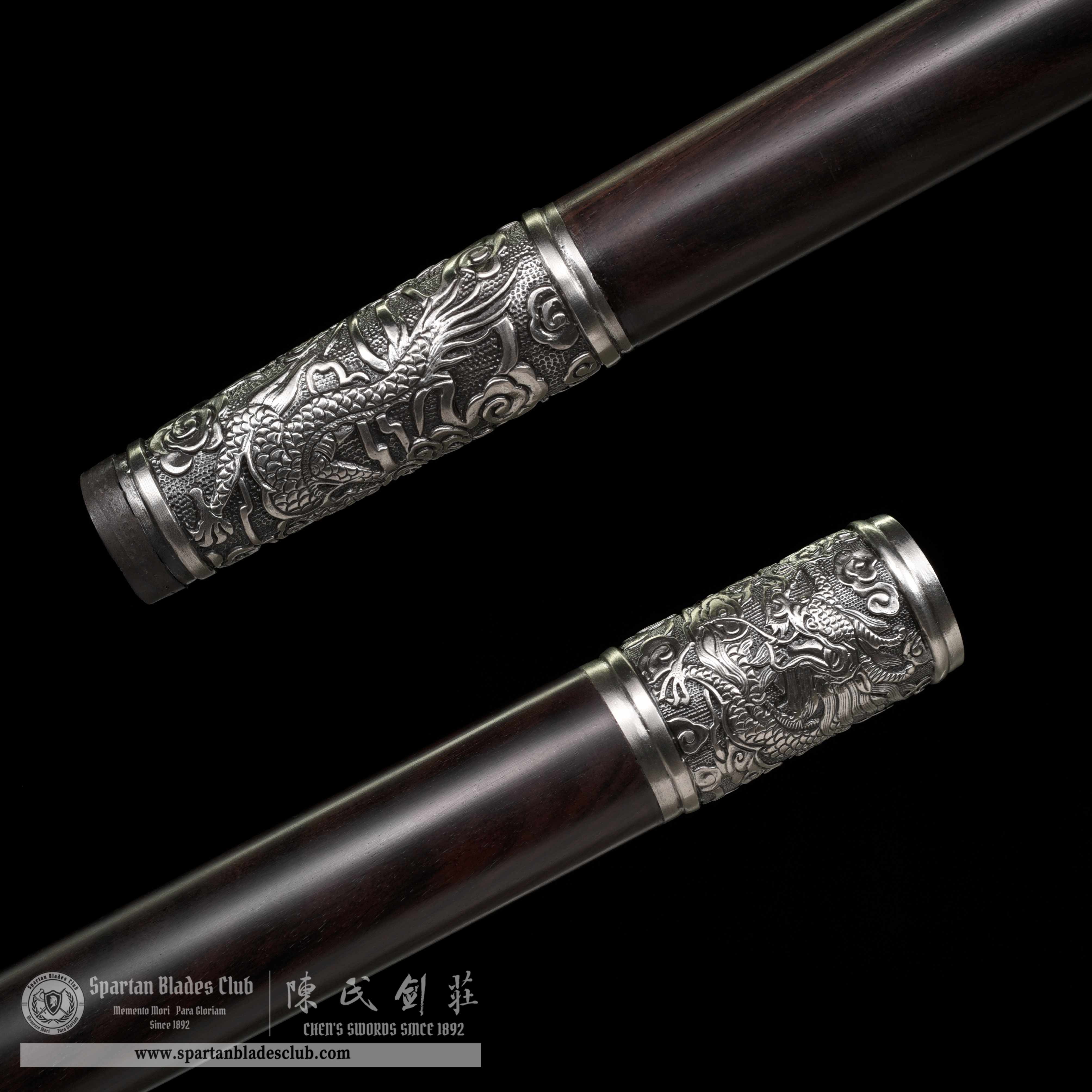 WS04｜Loong（Dragon） - Shadow Silver Cane Sword｜Cane Sword｜Damascus steel｜Black&Silver｜Battle-Ready｜Full-tang｜Spartan Blades Club｜CHEN'S SWORDS 1892 - Spartan Blades Club - 陳氏劍莊1892