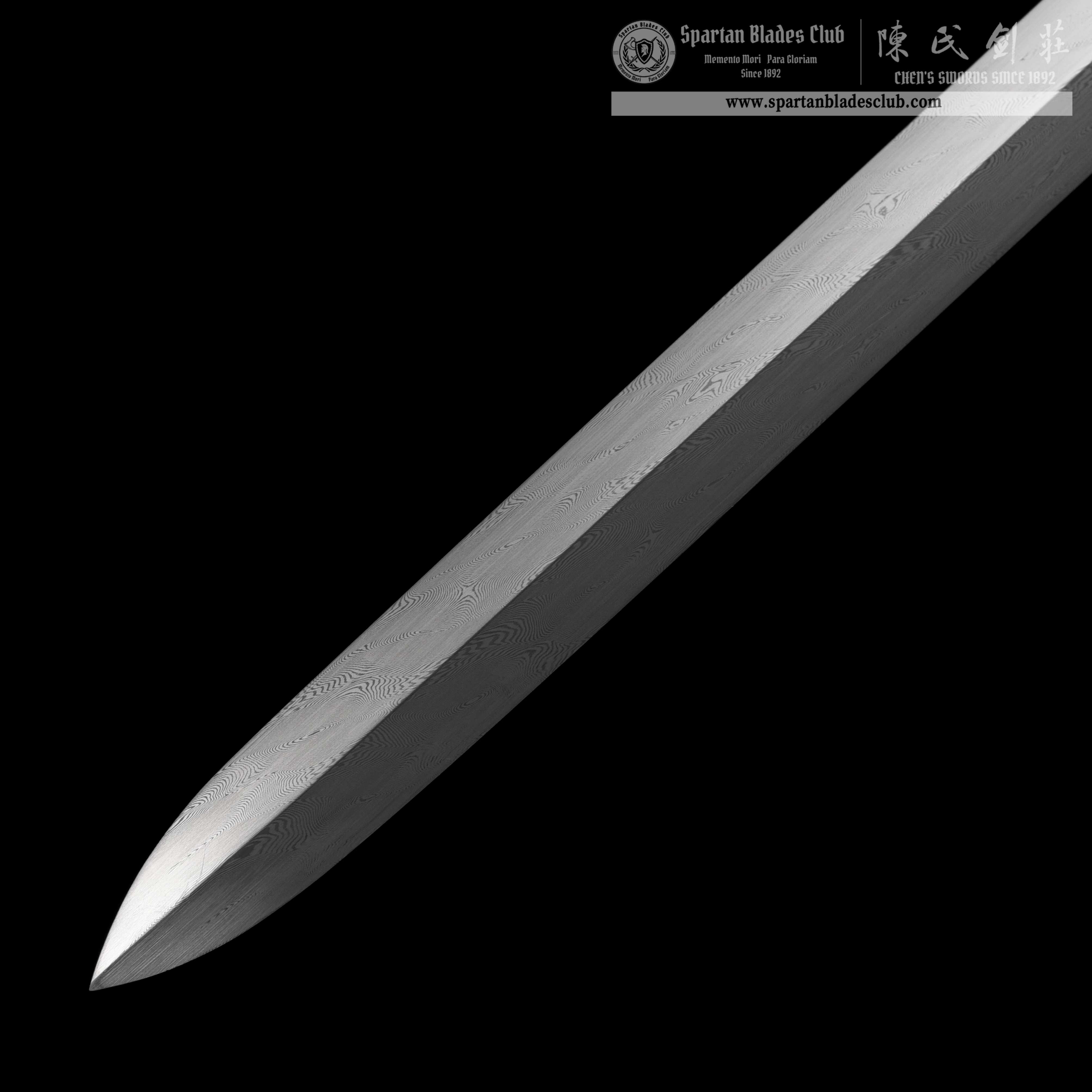 WS04｜Loong（Dragon） - Shadow Silver Cane Sword｜Cane Sword｜Damascus steel｜Black&Silver｜Battle-Ready｜Full-tang｜Spartan Blades Club｜CHEN'S SWORDS 1892 - Spartan Blades Club - 陳氏劍莊1892