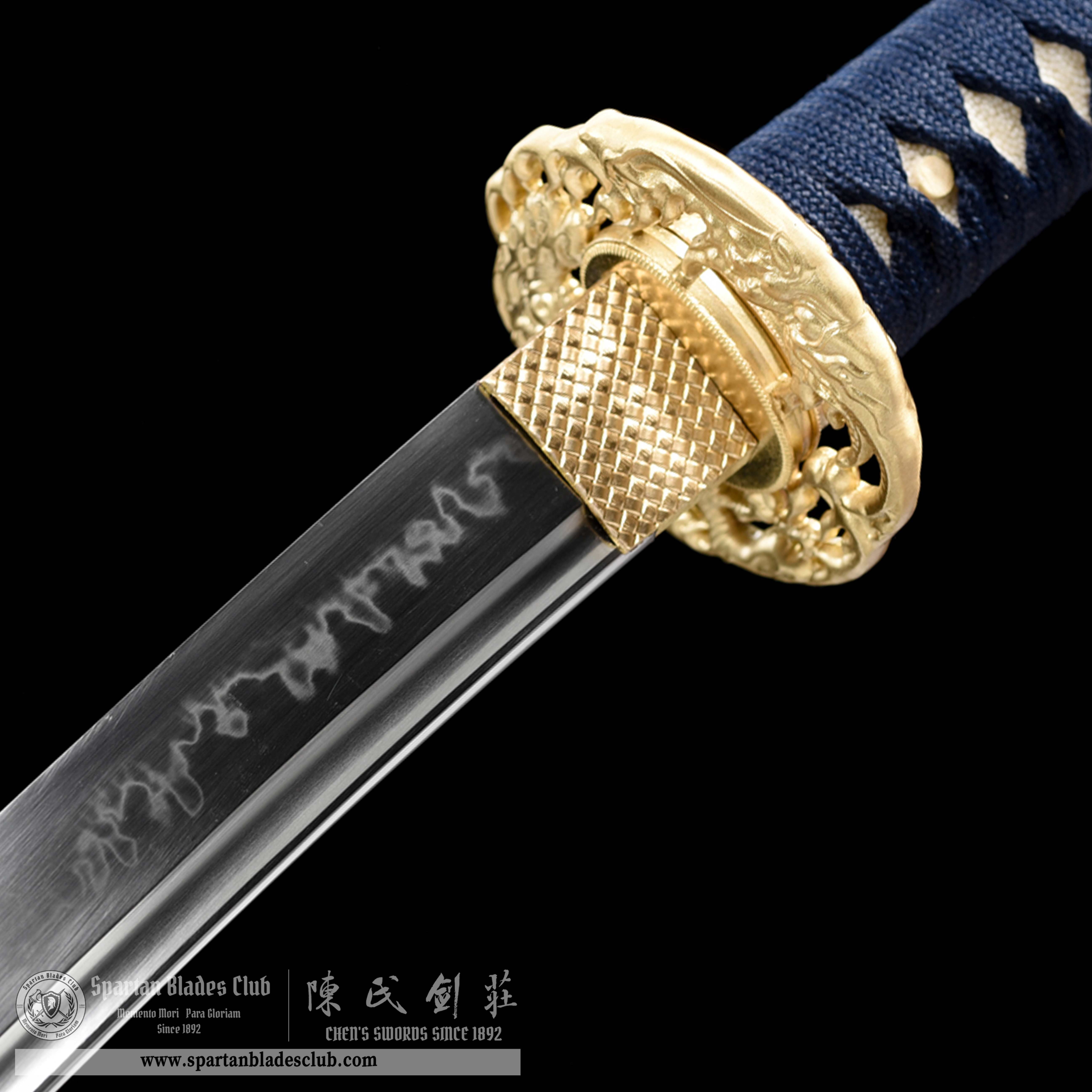 HW01|Sōran Samurai|Wakizashi|T10 steel|Clay-tempered|Real Hamon|Blue|Battle-Ready|Full-tang|Spartan Blades Club|CHEN'S SWORDS 1892 - Spartan Blades Club - 陳氏劍莊1892