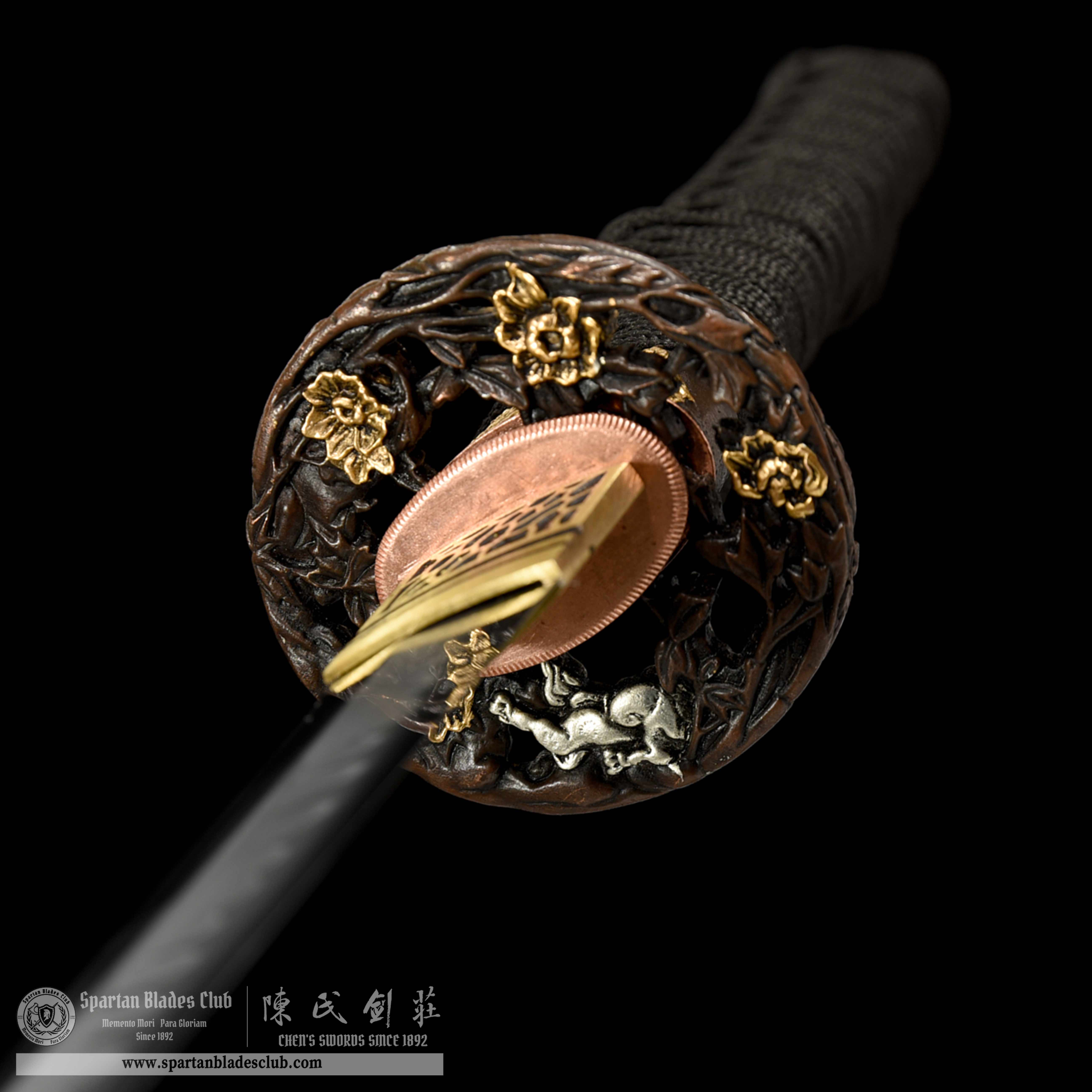 HW02|ZhuYan Wakizashi|Wakizashi|T10 steel|Clay-tempered|Real Hamon|Red|Battle-Ready|Full-tang|Spartan Blades Club|CHEN'S SWORDS 1892 - Spartan Blades Club - 陳氏劍莊1892