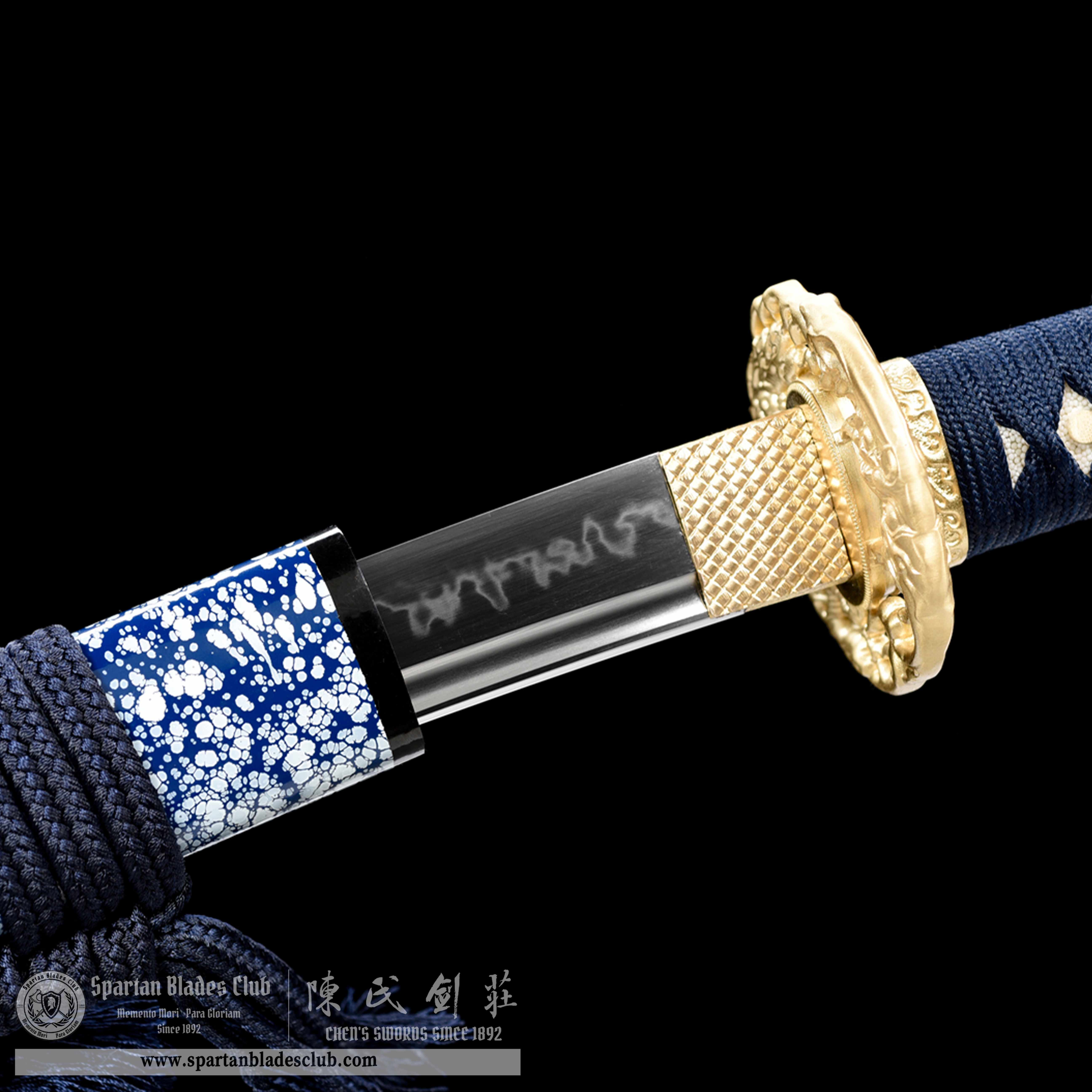 HW01|Sōran Samurai|Wakizashi|T10 steel|Clay-tempered|Real Hamon|Blue|Battle-Ready|Full-tang|Spartan Blades Club|CHEN'S SWORDS 1892 - Spartan Blades Club - 陳氏劍莊1892