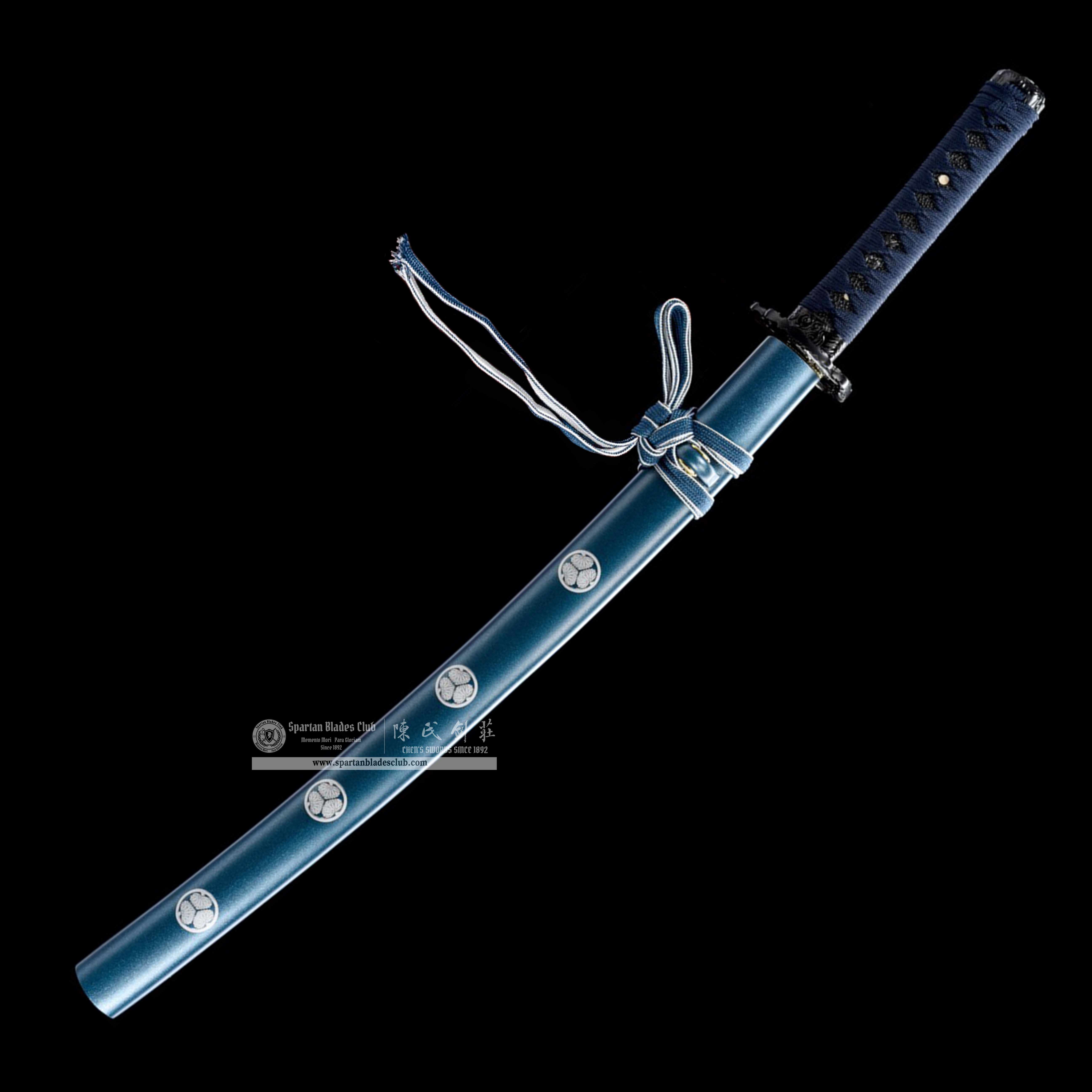 HW04｜Sōrai Samurai｜Wakizashi｜High carbon steel｜Blue｜Battle-Ready｜Full-tang｜Spartan Blades Club｜CHEN'S SWORDS 1892 - Spartan Blades Club - 陳氏劍莊1892