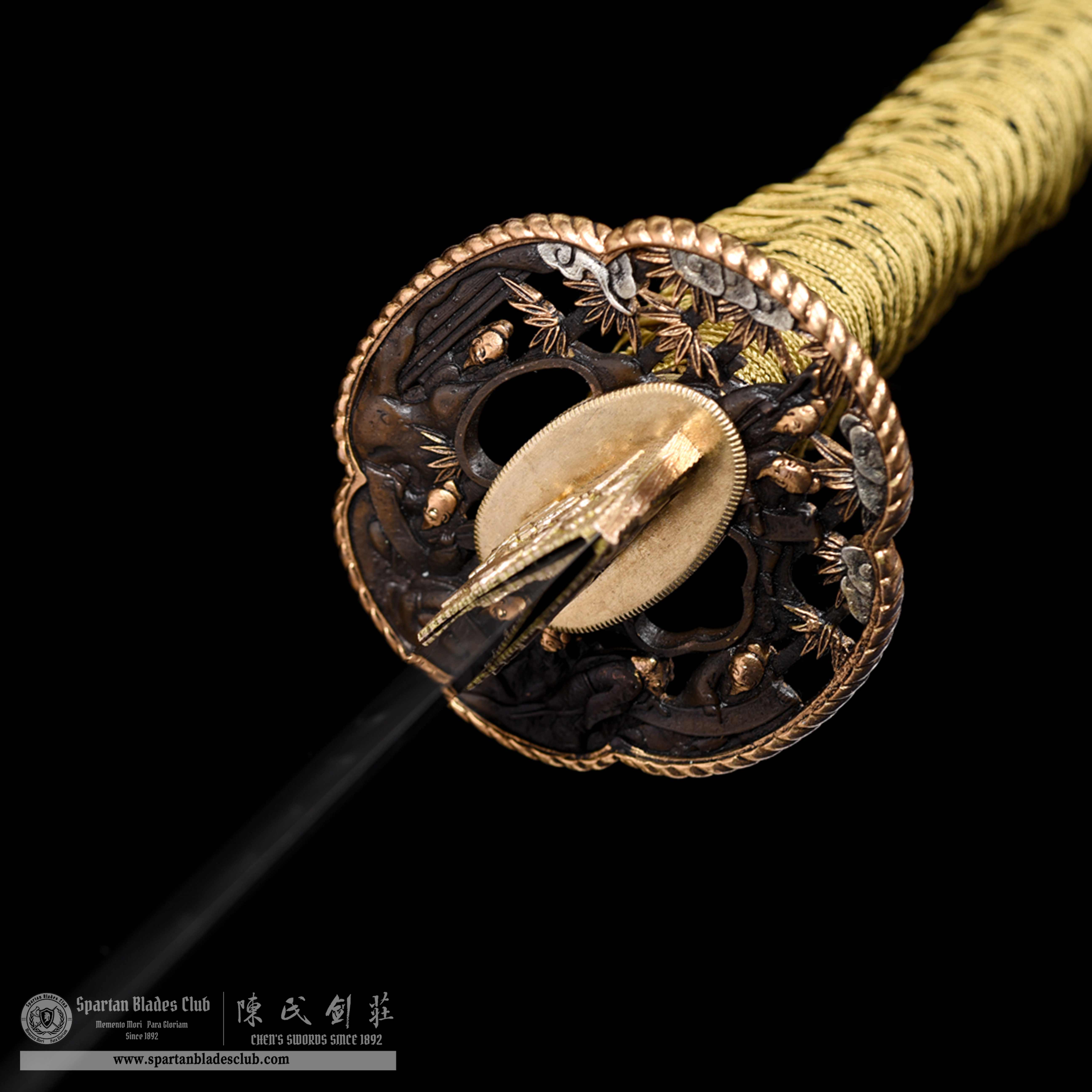 HW03|ChiJinGu Blade|Wakizashi|T10 steel|Clay-tempered|Real Hamon|Red&Golden|Battle-Ready|Full-tang|Spartan Blades Club|CHEN'S SWORDS 1892 - Spartan Blades Club - 陳氏劍莊1892