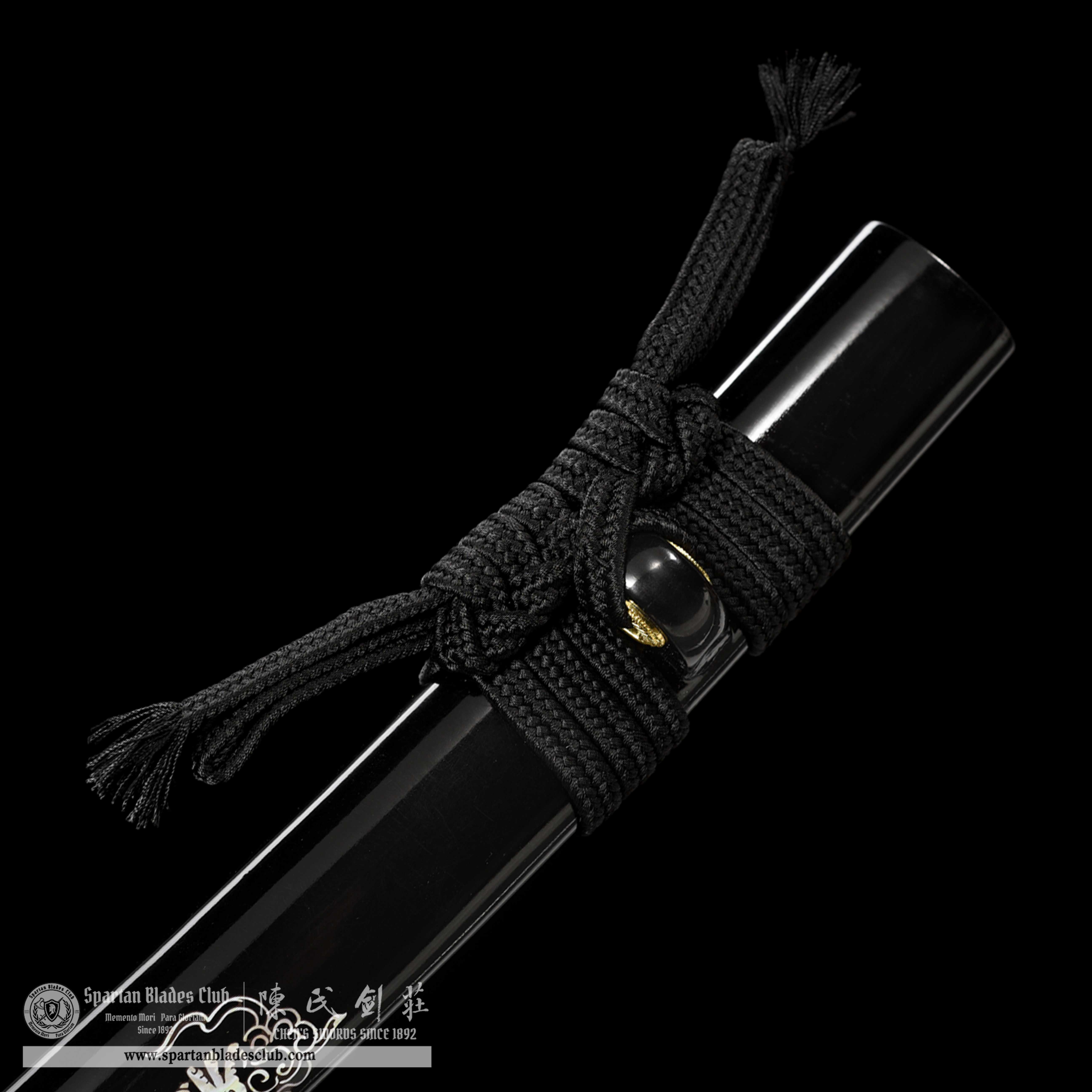 HW05|LoongShe Samurai|Wakizashi|T10 steel|Clay-tempered|Real Hamon|Black|Battle-Ready|Full-tang|Spartan Blades Club|CHEN'S SWORDS 1892 - Spartan Blades Club - 陳氏劍莊1892