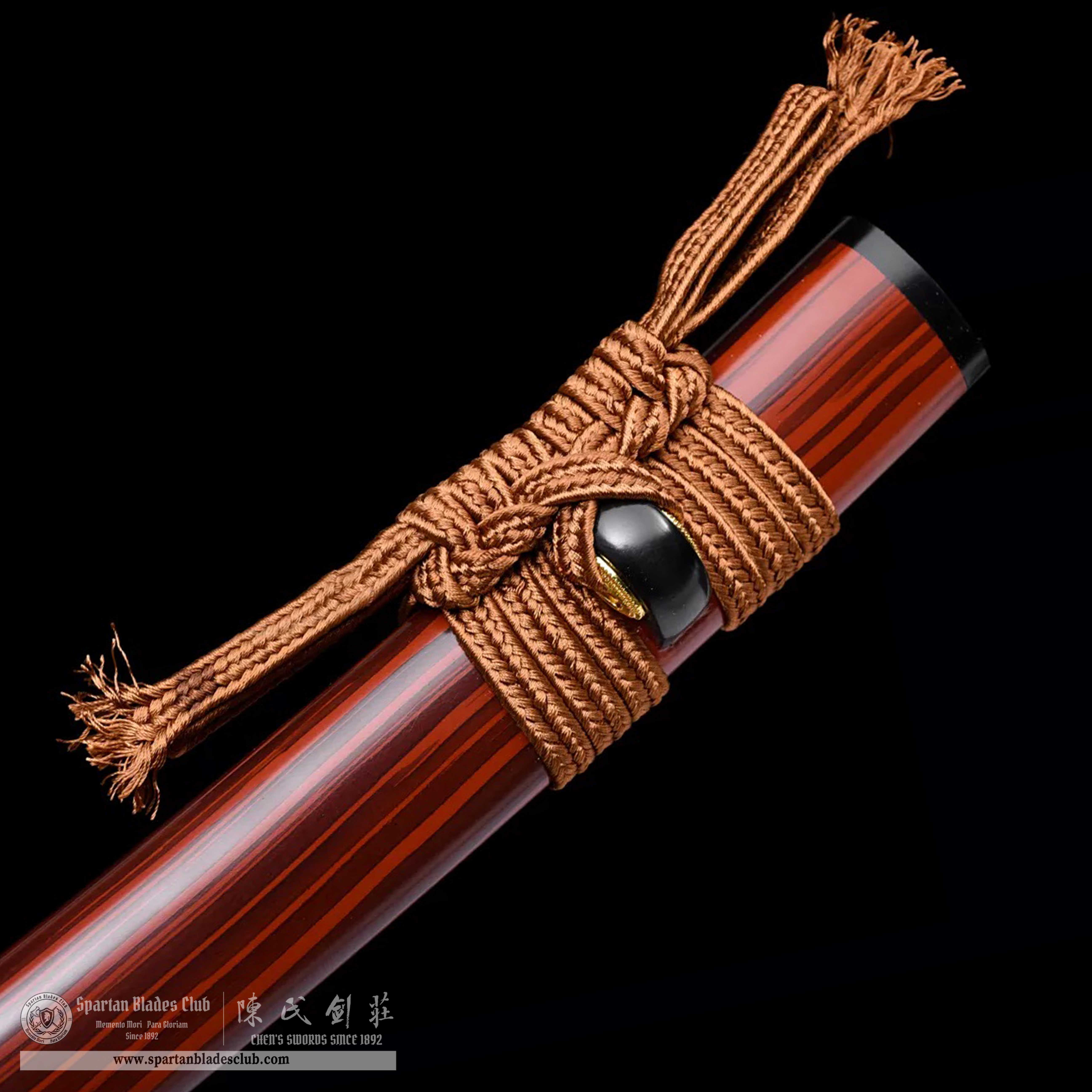 HW03|ChiJinGu Blade|Wakizashi|T10 steel|Clay-tempered|Real Hamon|Red&Golden|Battle-Ready|Full-tang|Spartan Blades Club|CHEN'S SWORDS 1892 - Spartan Blades Club - 陳氏劍莊1892