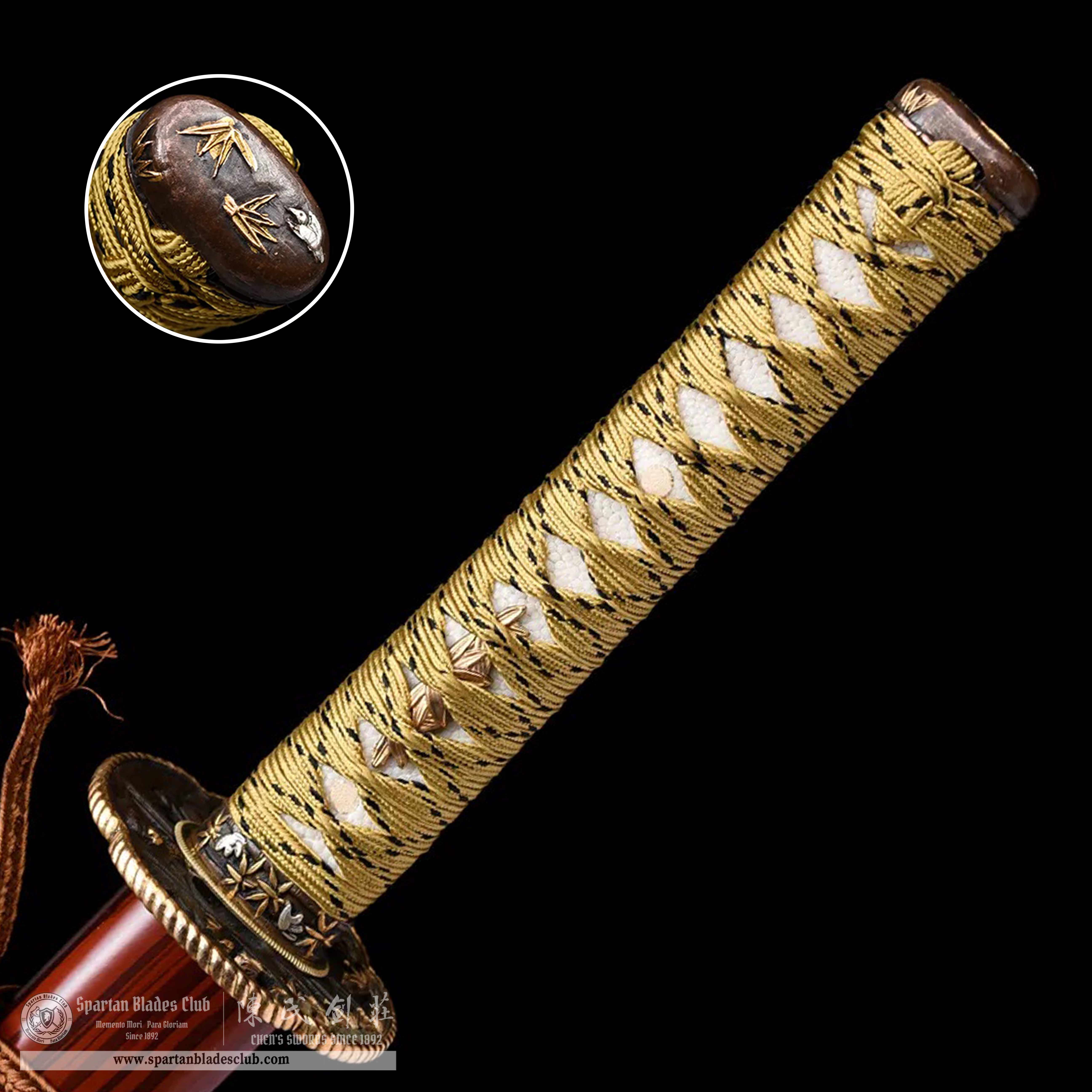 HW03|ChiJinGu Blade|Wakizashi|T10 steel|Clay-tempered|Real Hamon|Red&Golden|Battle-Ready|Full-tang|Spartan Blades Club|CHEN'S SWORDS 1892 - Spartan Blades Club - 陳氏劍莊1892