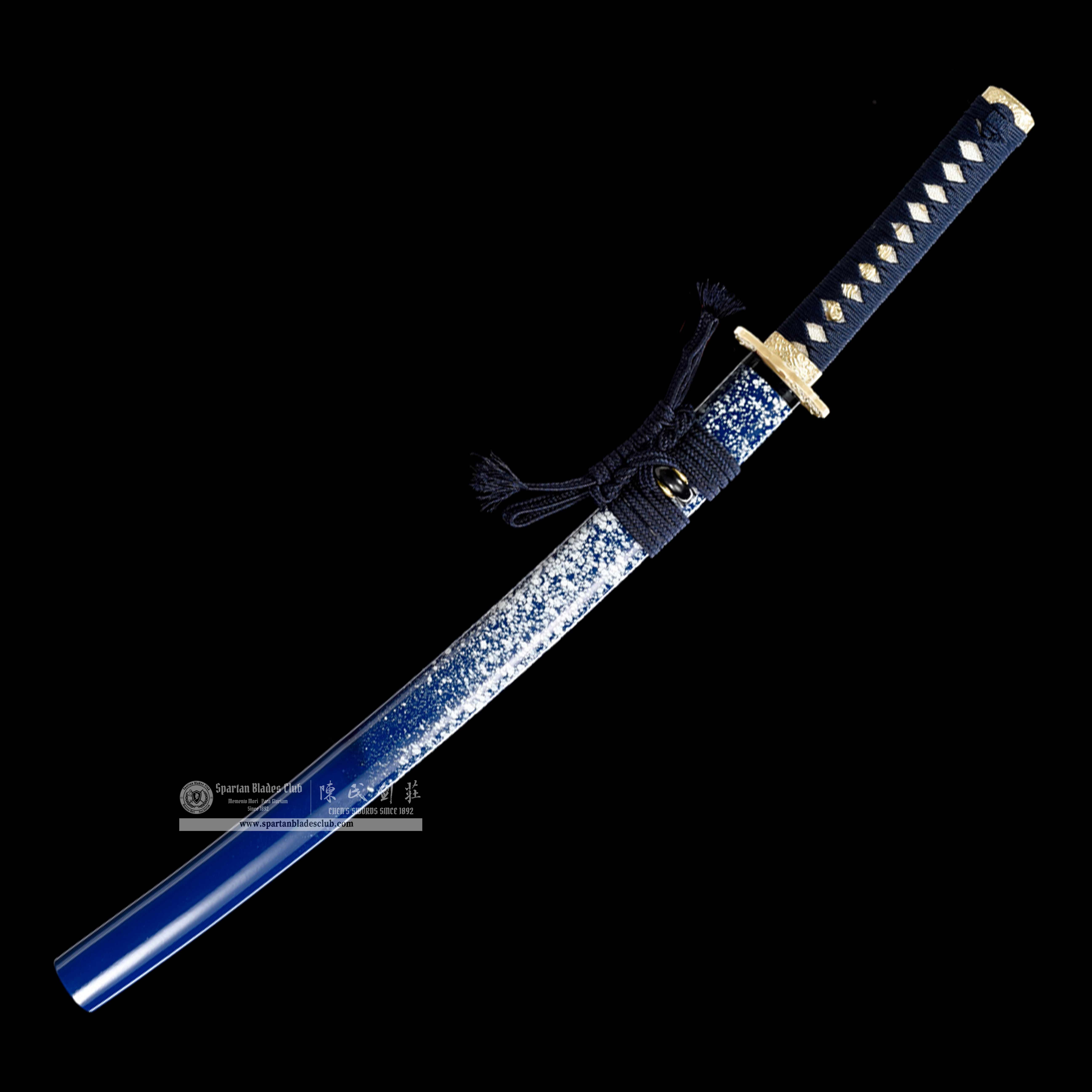 HW01|Sōran Samurai|Wakizashi|T10 steel|Clay-tempered|Real Hamon|Blue|Battle-Ready|Full-tang|Spartan Blades Club|CHEN'S SWORDS 1892 - Spartan Blades Club - 陳氏劍莊1892