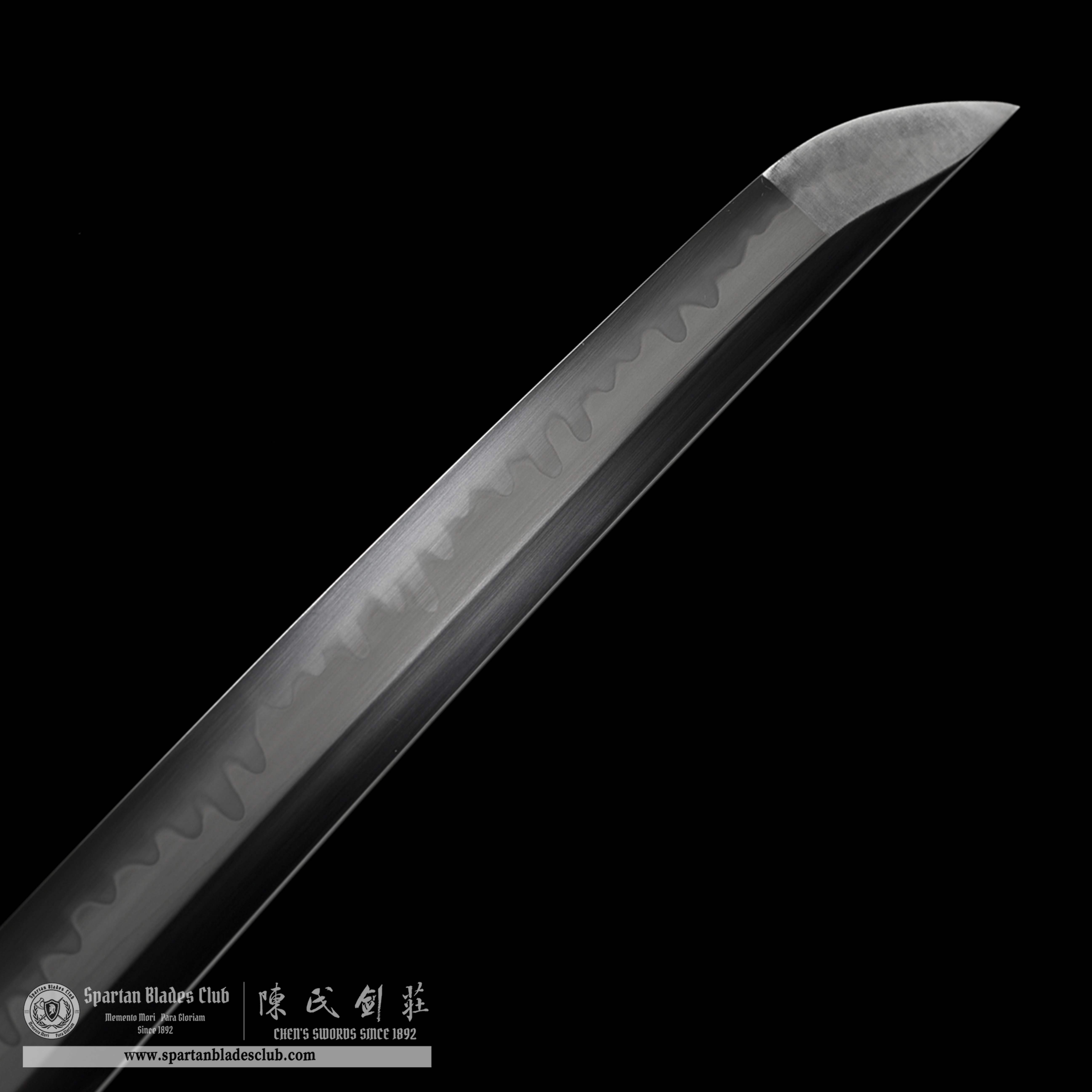 HW05|LoongShe Samurai|Wakizashi|T10 steel|Clay-tempered|Real Hamon|Black|Battle-Ready|Full-tang|Spartan Blades Club|CHEN'S SWORDS 1892 - Spartan Blades Club - 陳氏劍莊1892