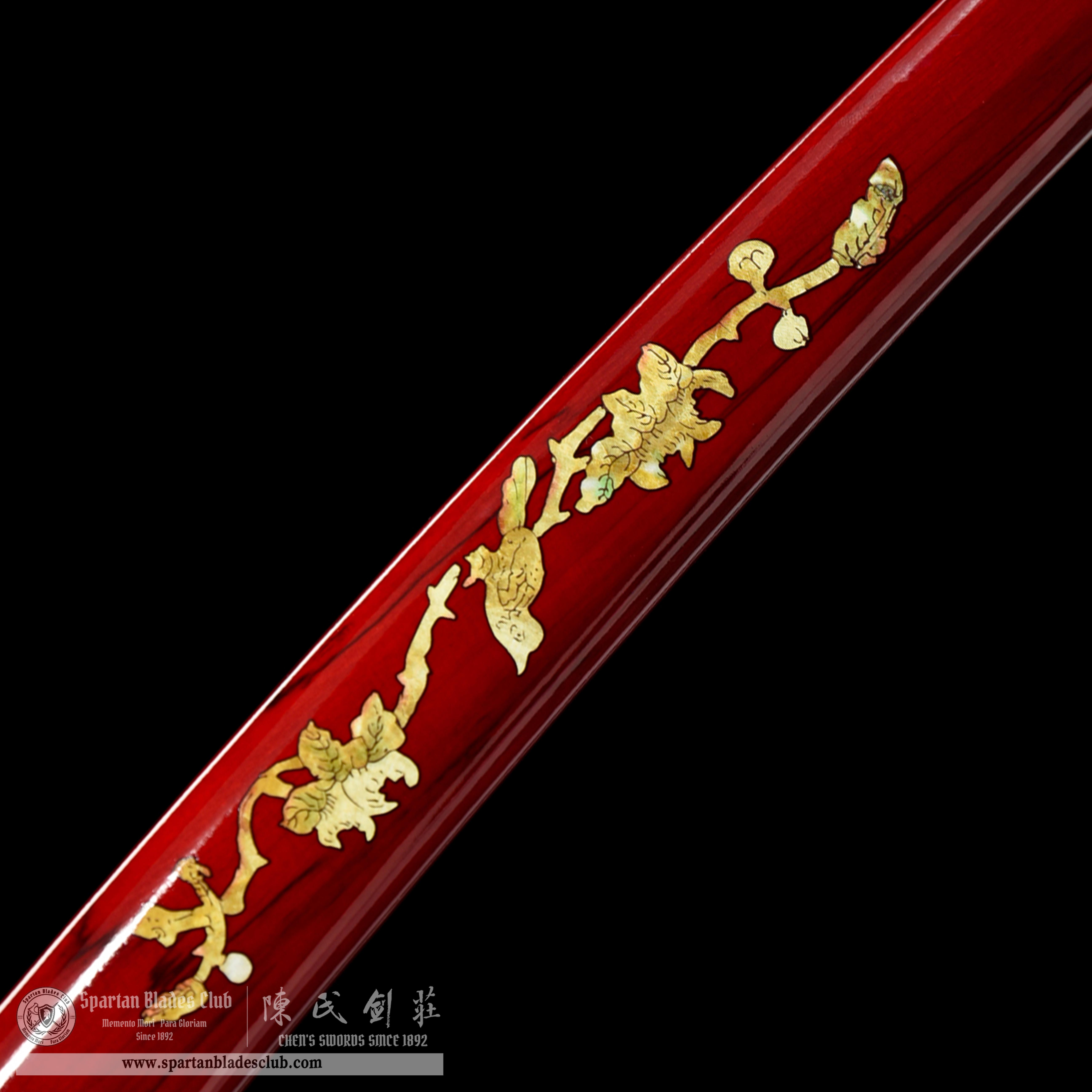 HW02|ZhuYan Wakizashi|Wakizashi|T10 steel|Clay-tempered|Real Hamon|Red|Battle-Ready|Full-tang|Spartan Blades Club|CHEN'S SWORDS 1892 - Spartan Blades Club - 陳氏劍莊1892