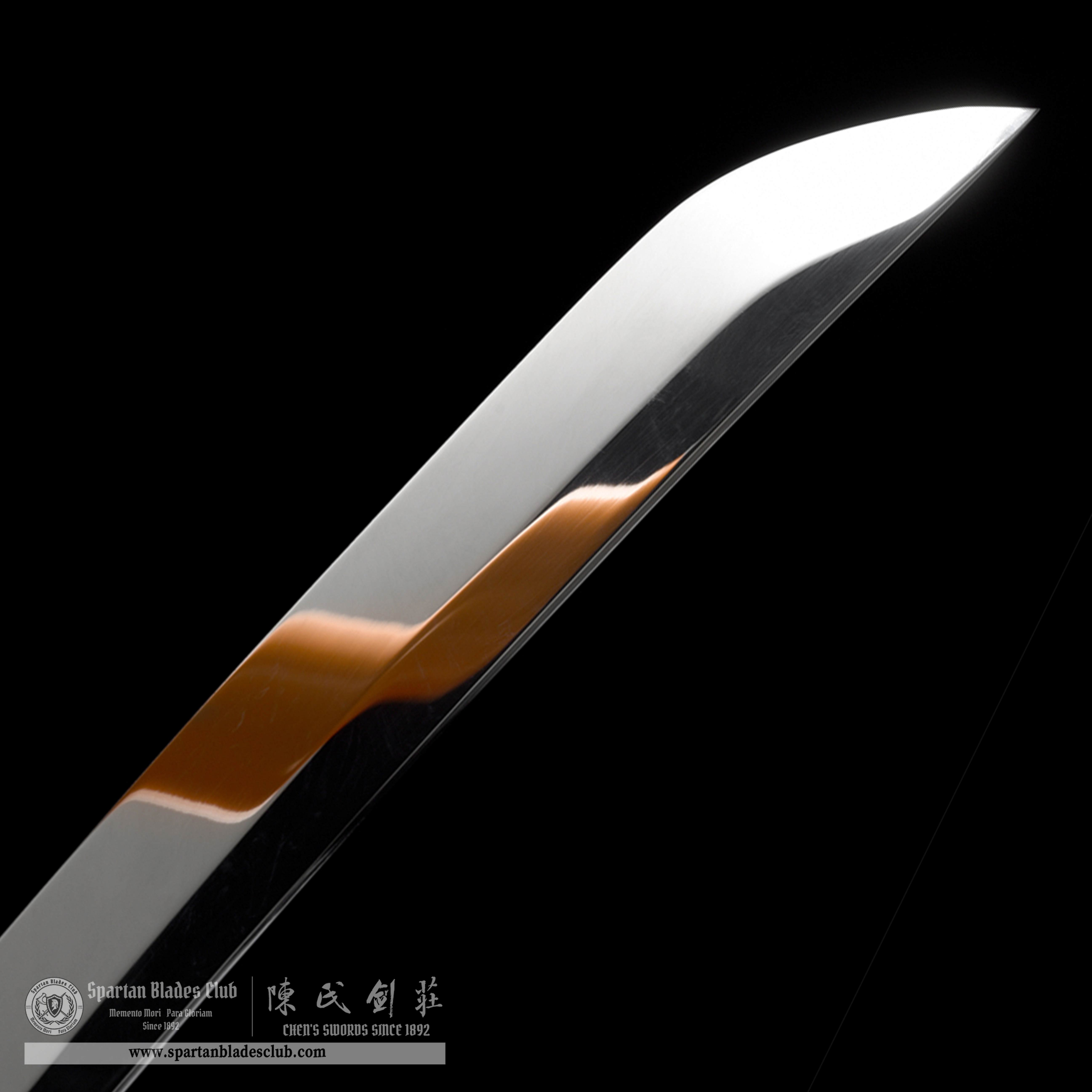 HW06|Sumi-zome Kinmon Samurai|Wakizashi|Manganese steel|mirror polishing|Black|Battle-Ready|Full-tang|Spartan Blades Club|CHEN'S SWORDS 1892 - Spartan Blades Club - 陳氏劍莊1892