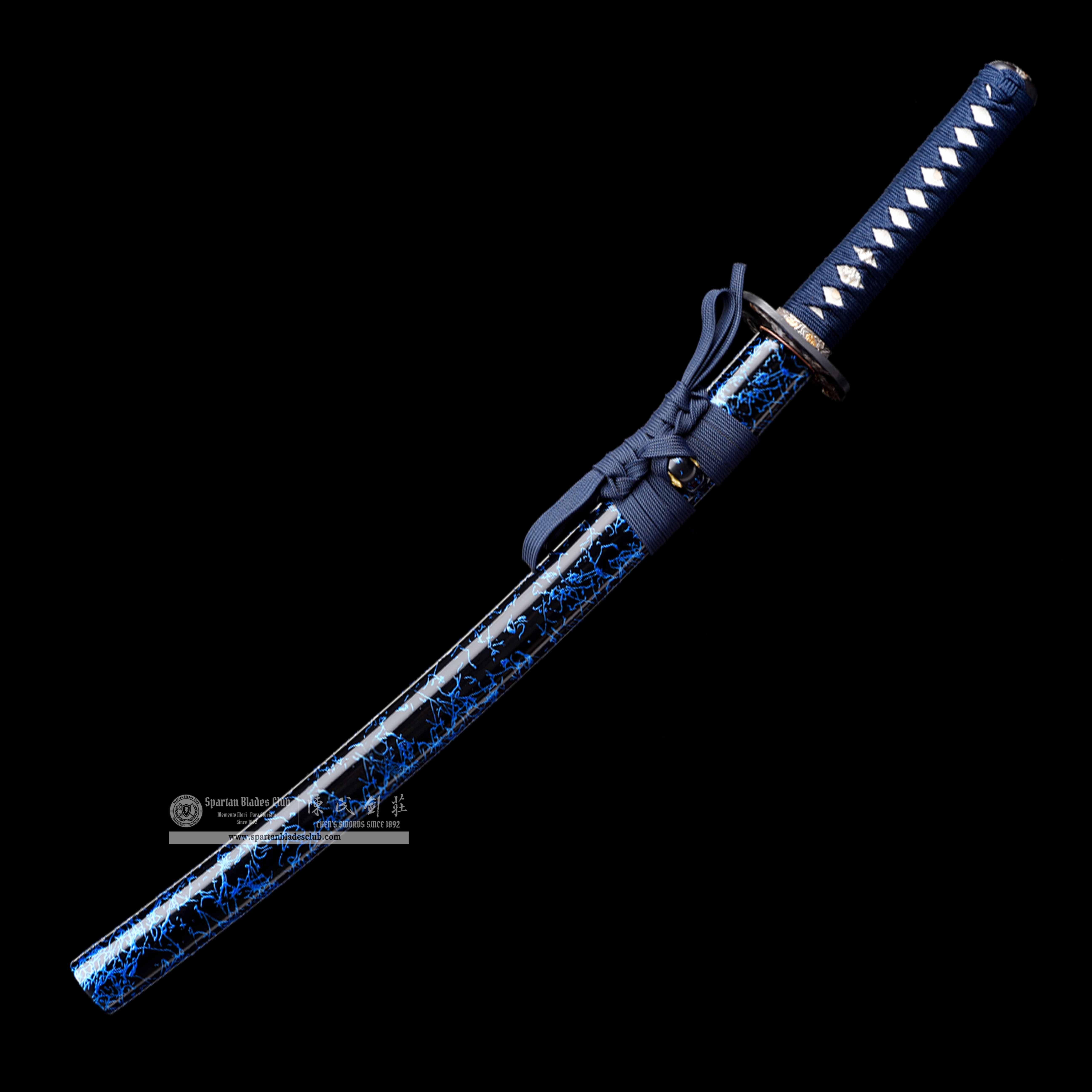 HW07 | Namigoku Samurai | Wakizashi | Traditional Folded Steel | Blue | Battle-Ready | Full-tang | Spartan Blades Club | CHEN'S SWORDS 1892 - Spartan Blades Club - 陳氏劍莊1892