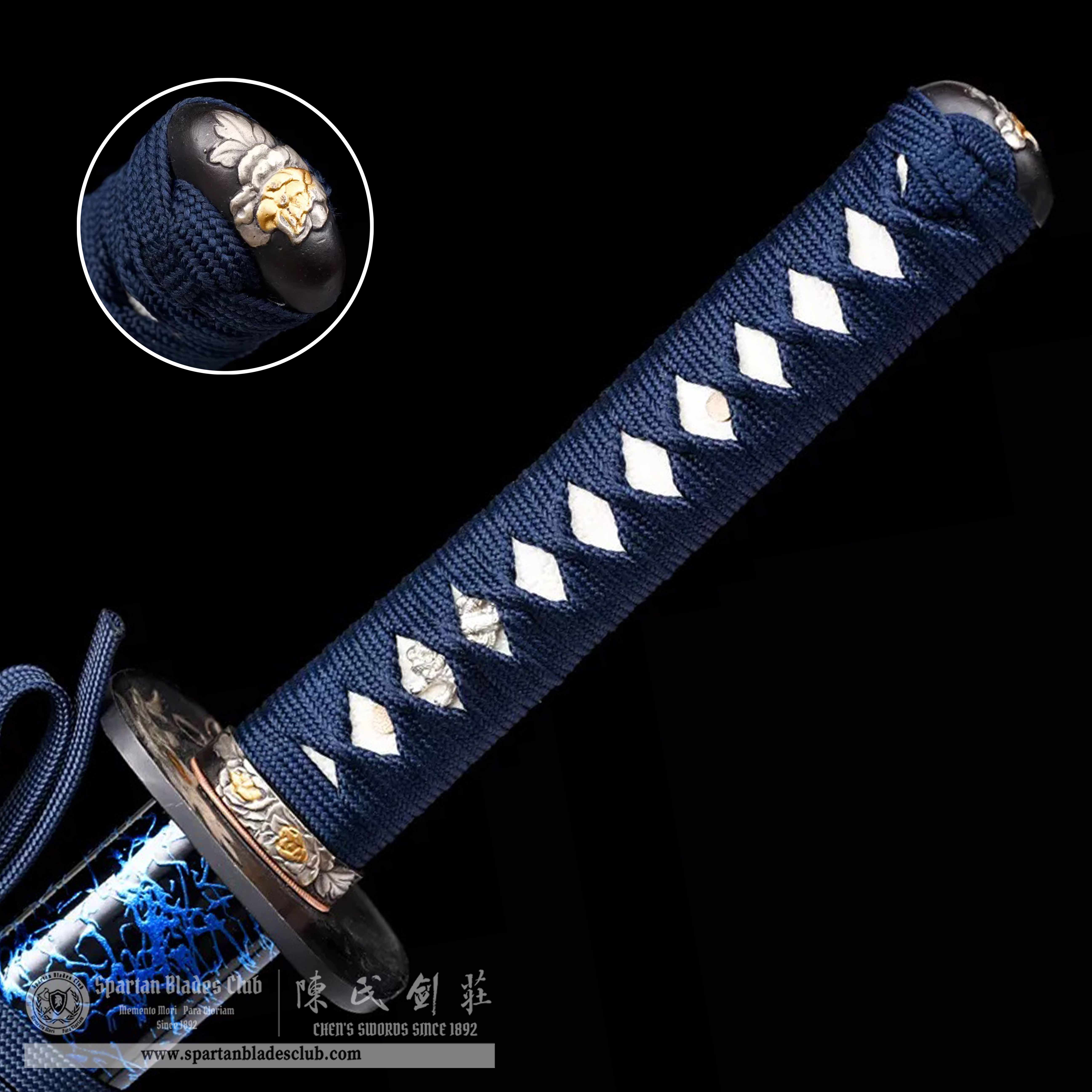 HW07 | Namigoku Samurai | Wakizashi | Traditional Folded Steel | Blue | Battle-Ready | Full-tang | Spartan Blades Club | CHEN'S SWORDS 1892 - Spartan Blades Club - 陳氏劍莊1892