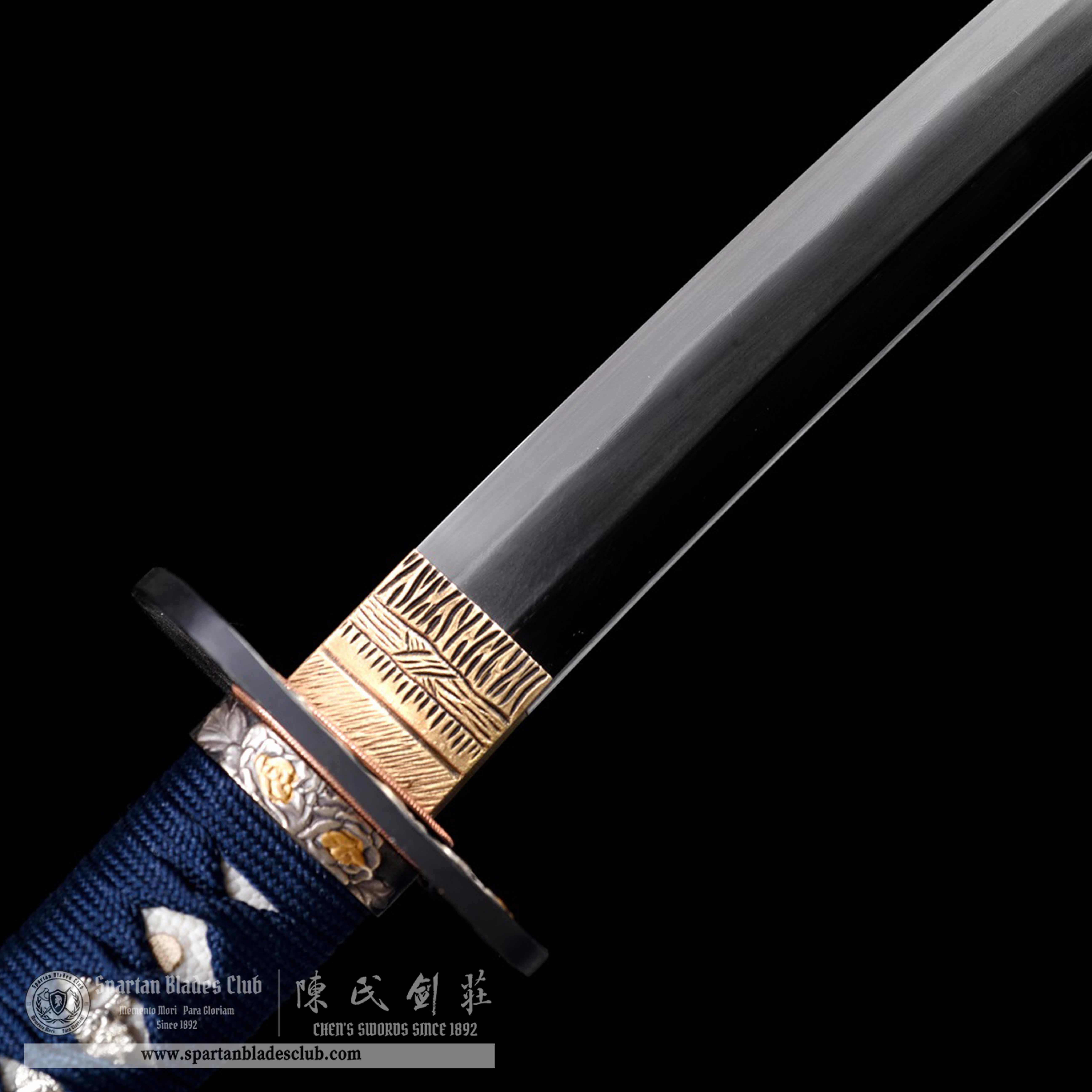 HW07 | Namigoku Samurai | Wakizashi | Traditional Folded Steel | Blue | Battle-Ready | Full-tang | Spartan Blades Club | CHEN'S SWORDS 1892 - Spartan Blades Club - 陳氏劍莊1892
