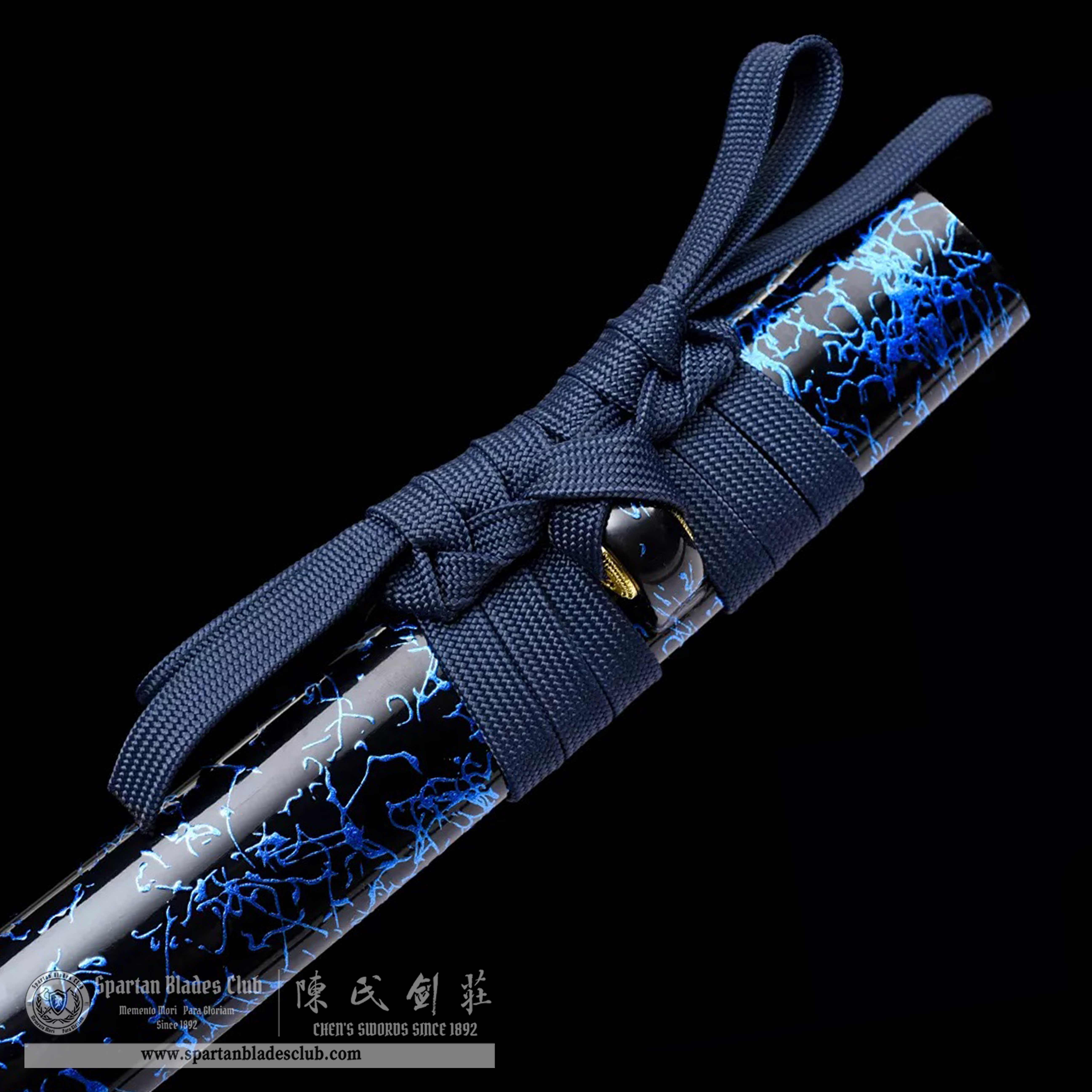 HW07 | Namigoku Samurai | Wakizashi | Traditional Folded Steel | Blue | Battle-Ready | Full-tang | Spartan Blades Club | CHEN'S SWORDS 1892 - Spartan Blades Club - 陳氏劍莊1892