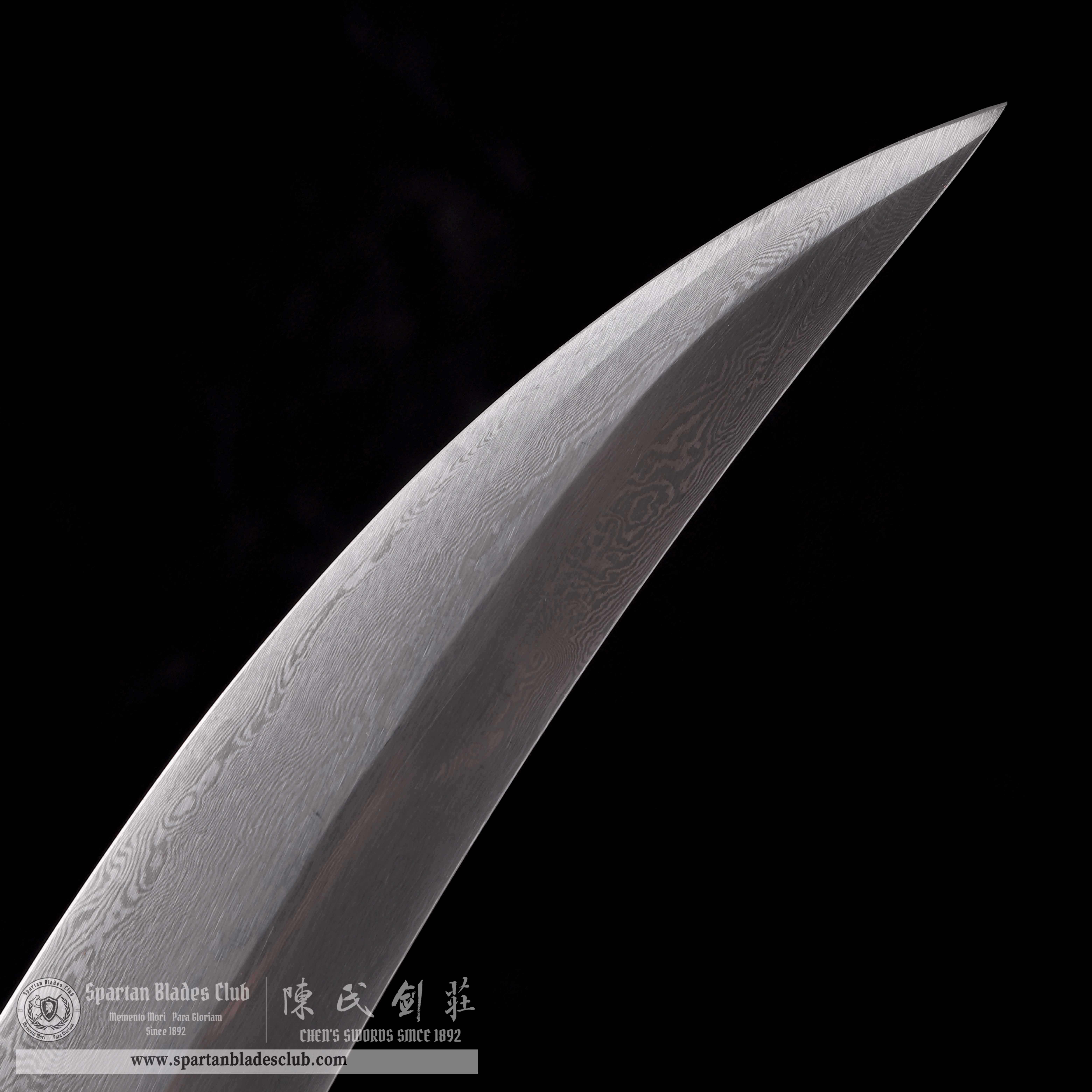 QQ07 |  Mongolian Saber | DAO| Damascus steel| Loong(Chinese dragon) | Black |Battle-Ready | Full-tang | Spartan Blades Club | CHEN'S SWORDS 1892 - Spartan Blades Club - 陳氏劍莊1892