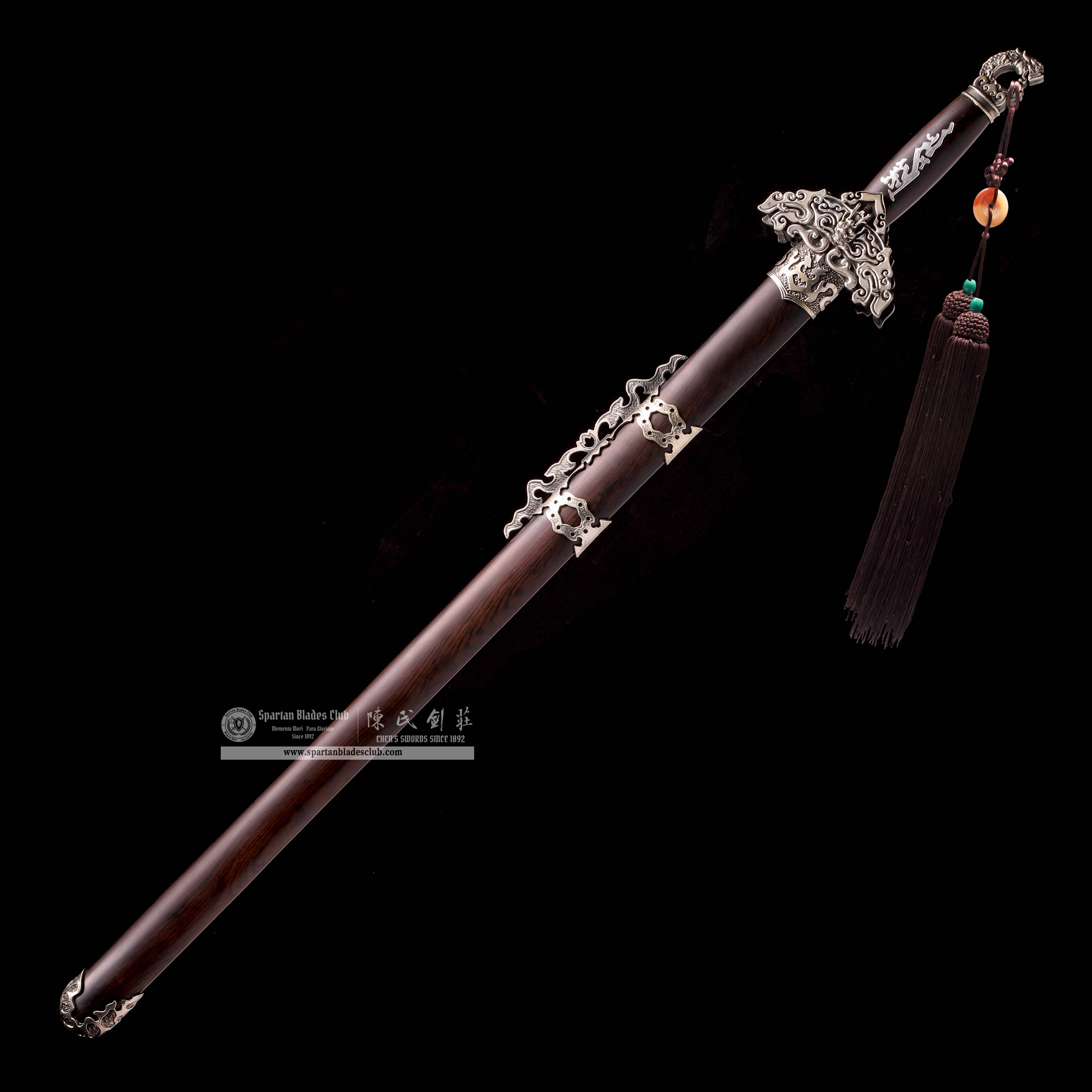 TR18 | Qingming Sword | Jian | Damascus steel | Green Destiny | Black&Green | Battle-Ready | Full-tang | Spartan Blades Club | CHEN'S SWORDS 1892 - Spartan Blades Club - 陳氏劍莊1892