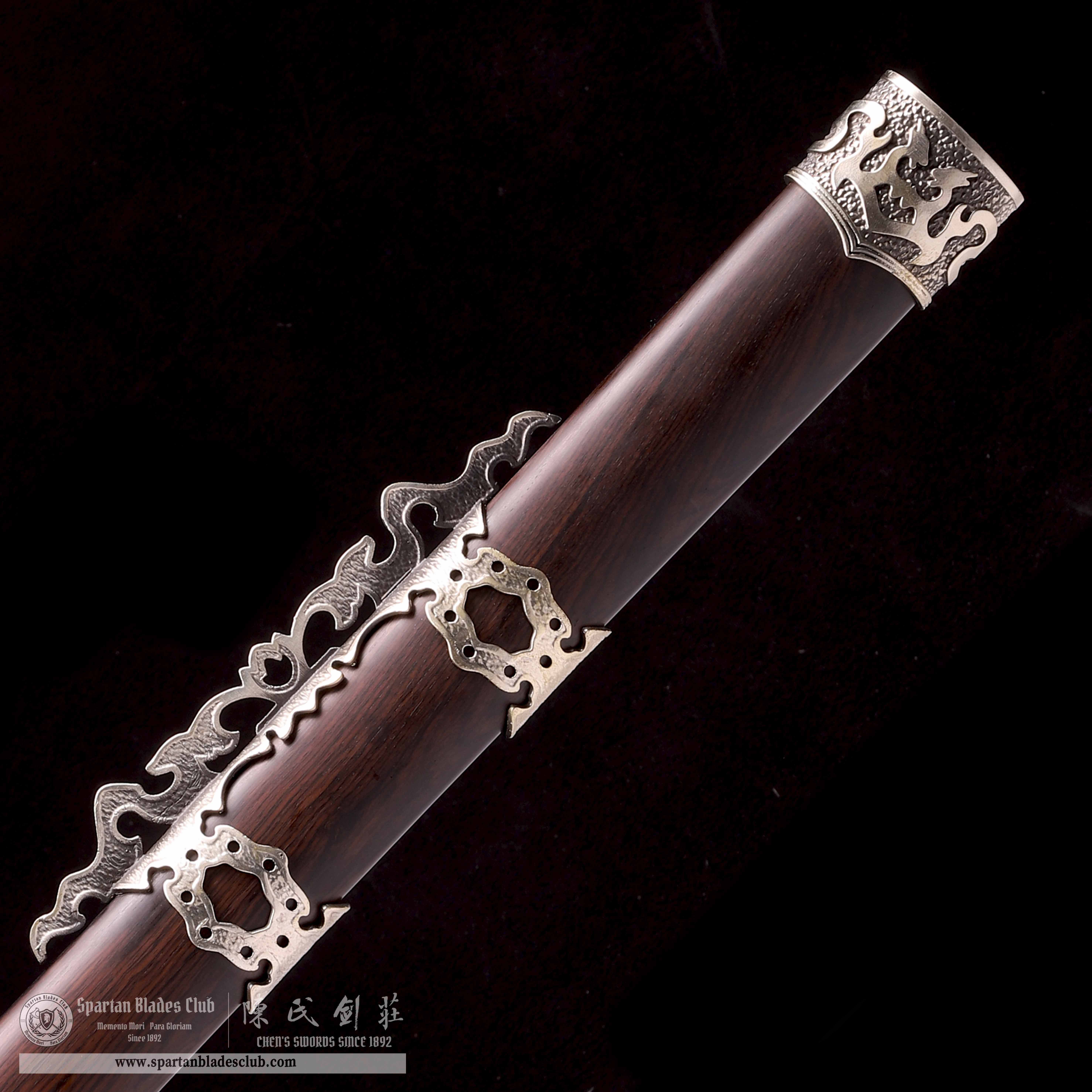 TR18 | Qingming Sword | Jian | Damascus steel | Green Destiny | Black&Green | Battle-Ready | Full-tang | Spartan Blades Club | CHEN'S SWORDS 1892 - Spartan Blades Club - 陳氏劍莊1892