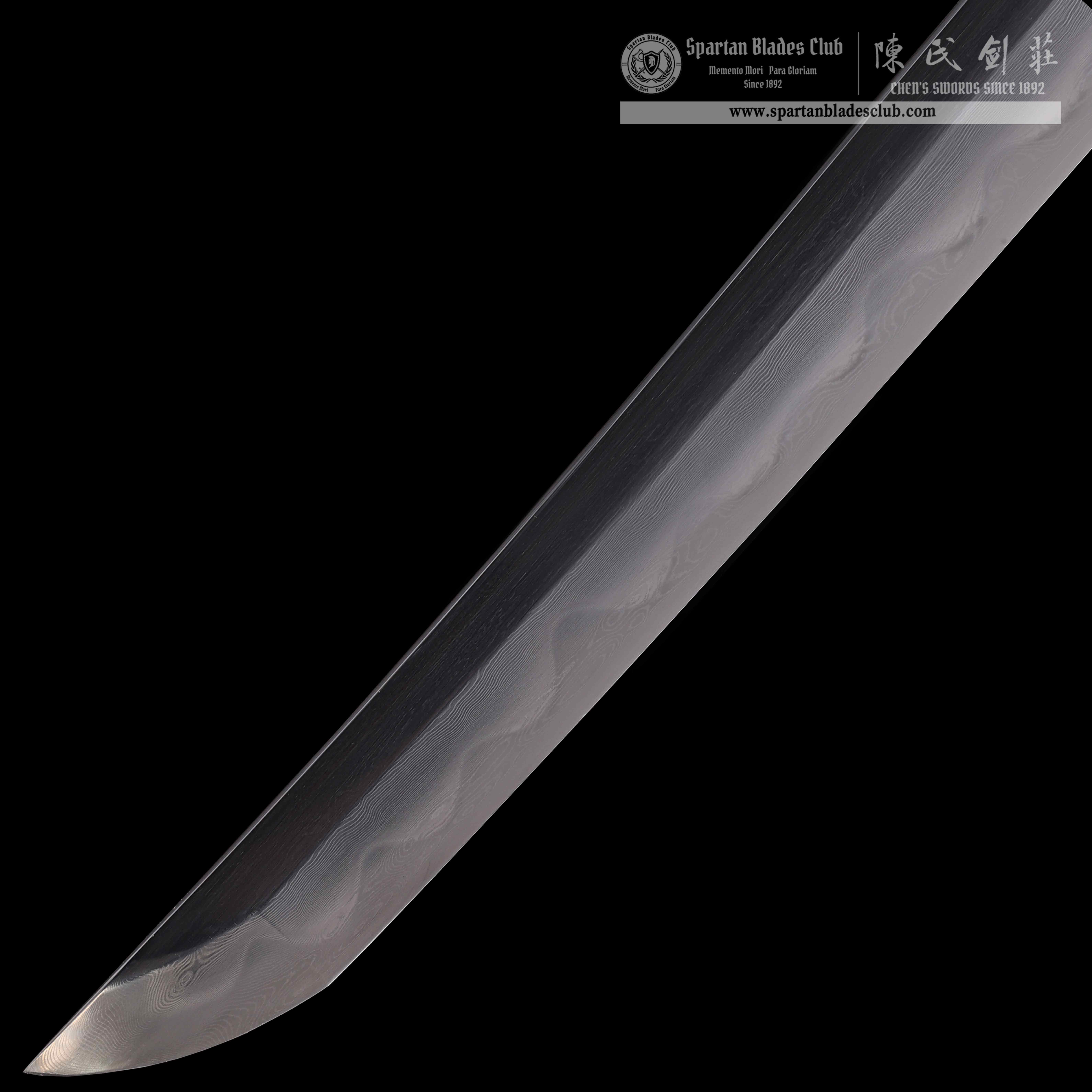 HY41｜Hero-arrow｜Wakizashi｜Damascus steel｜Clay-tempered Three-color Polishing｜Real hamon｜Black&brown｜Arrow｜Battle-Ready｜Full-tang｜Spartan Blades Club｜CHEN'S SWORDS 1892 - Spartan Blades Club - 陳氏劍莊1892