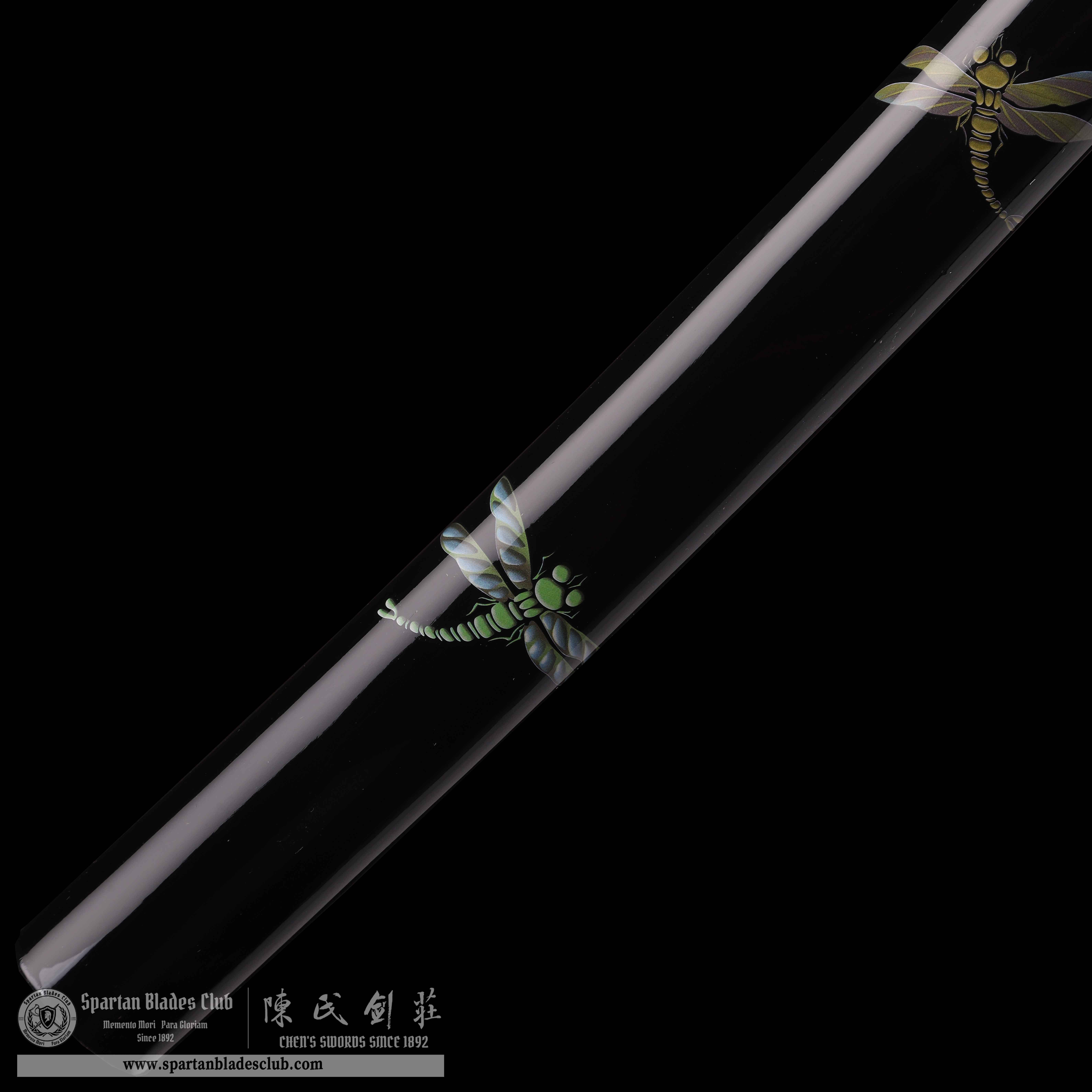HY43|Shadow Dragonfly|Katana|Damascus steel|Clay-tempered|Real Hamon|Black|Battle-Ready|Full-tang|Spartan Blades Club|CHEN'S SWORDS 1892 - Spartan Blades Club - 陳氏劍莊1892