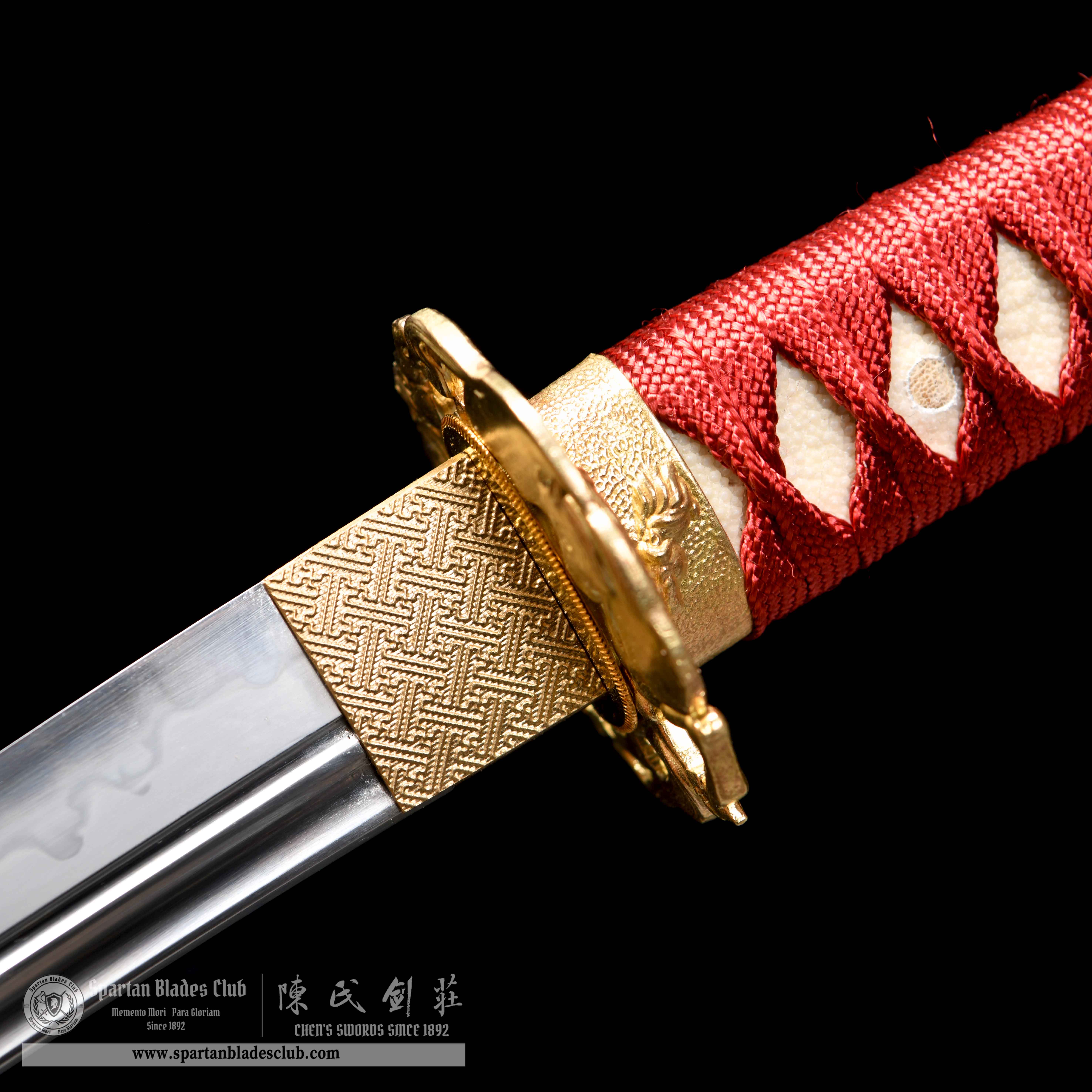 HY51|🌸Red Plum|Tanto|T10 Steel|Clay-tempered|Real Hamo|Red&Black|Battle-Ready|Full-tang|Spartan Blades Club|CHEN'S SWORDS 1892 - Spartan Blades Club