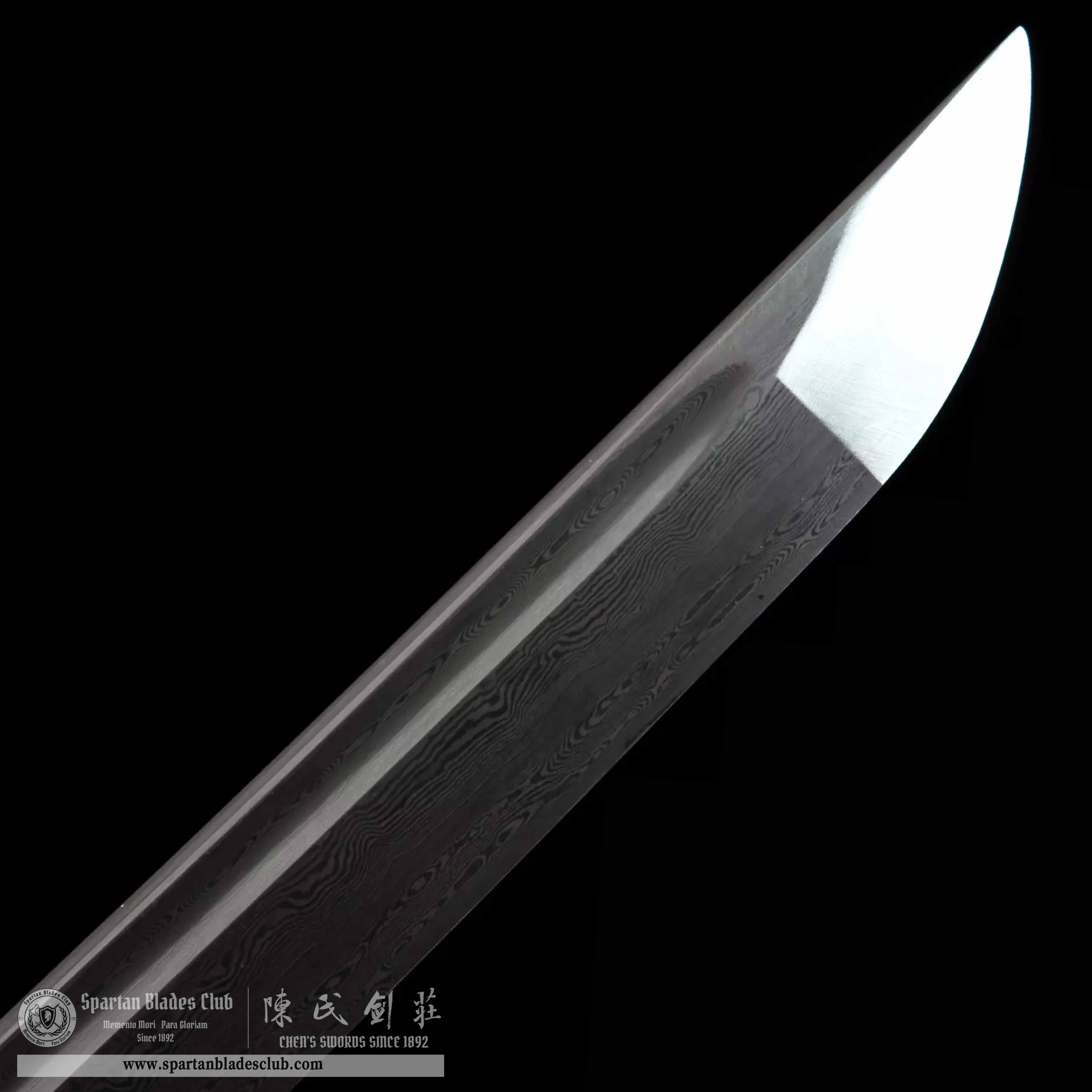 HY43|Shadow Dragonfly|Katana|Damascus steel|Clay-tempered|Real Hamon|Black|Battle-Ready|Full-tang|Spartan Blades Club|CHEN'S SWORDS 1892 - Spartan Blades Club - 陳氏劍莊1892