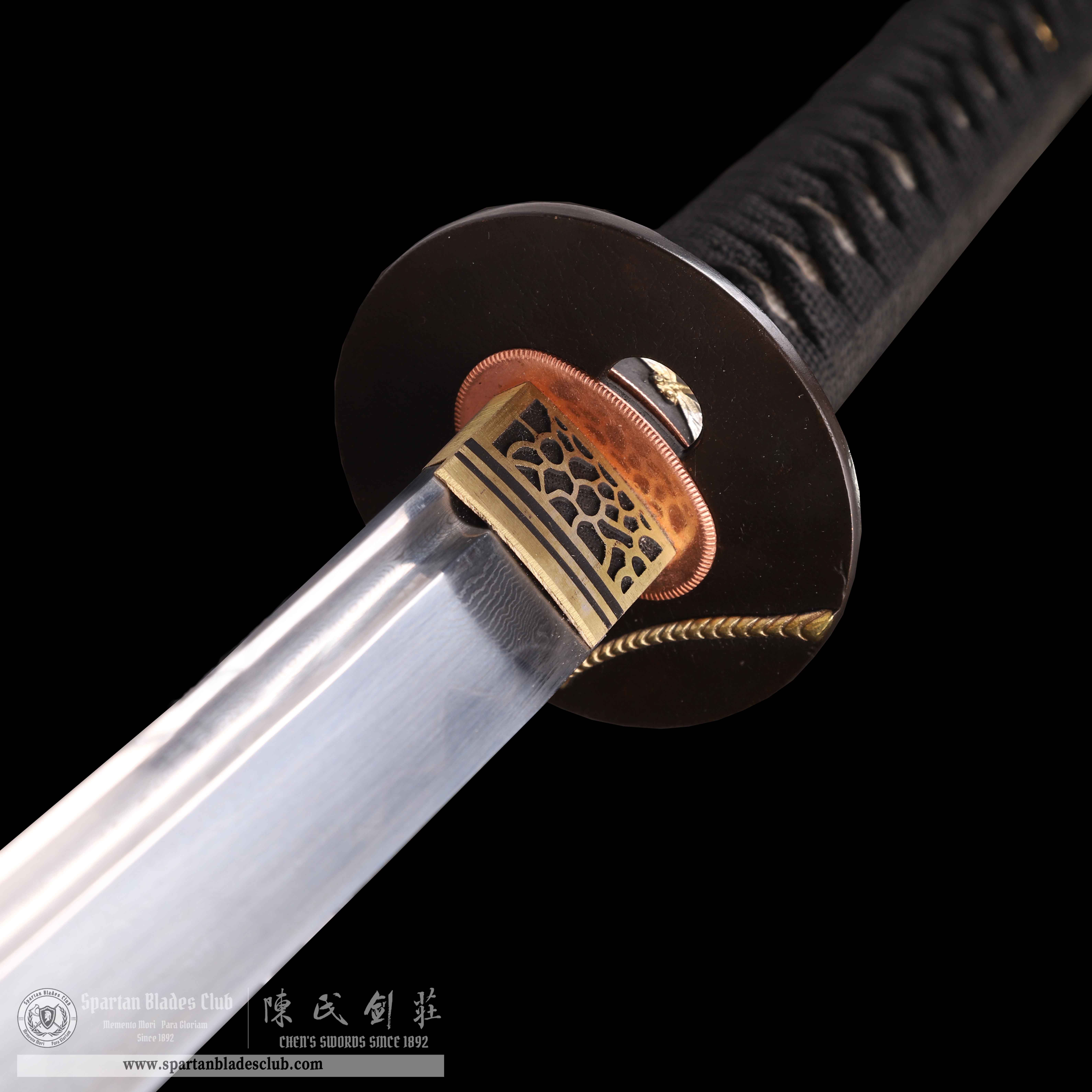 HY43|Shadow Dragonfly|Katana|Damascus steel|Clay-tempered|Real Hamon|Black|Battle-Ready|Full-tang|Spartan Blades Club|CHEN'S SWORDS 1892 - Spartan Blades Club - 陳氏劍莊1892