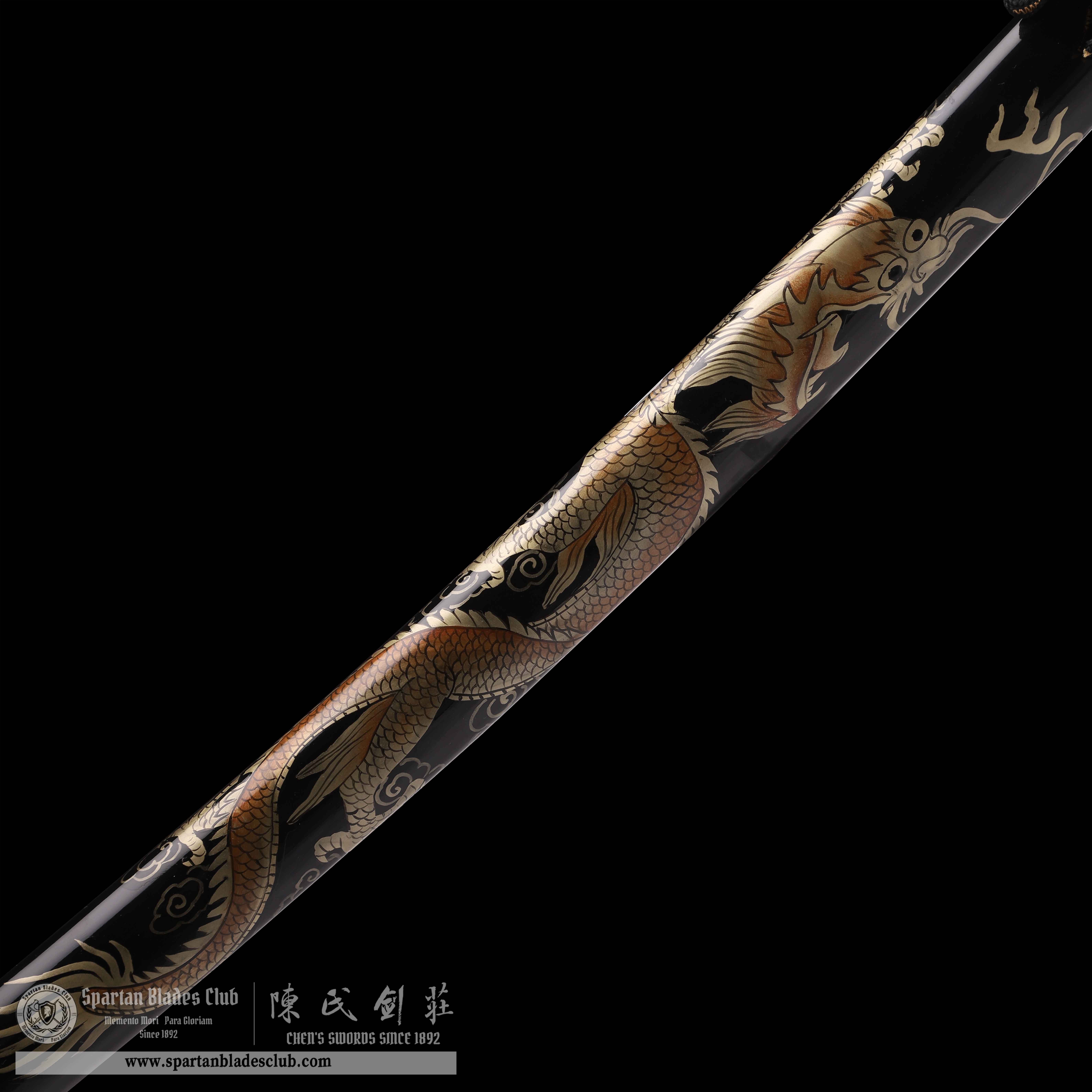 HY49 | 🐉Xuan Loong  Jin Tao Blade | Katana | T10 Steel | Clay-tempered | Hitatsura Hamon | Black | Loong(Chinese Dragon) | Battle-Ready |Full-tang |Spartan Blades Club | CHEN'S SWORDS 1892 - Spartan Blades Club - 陳氏劍莊1892