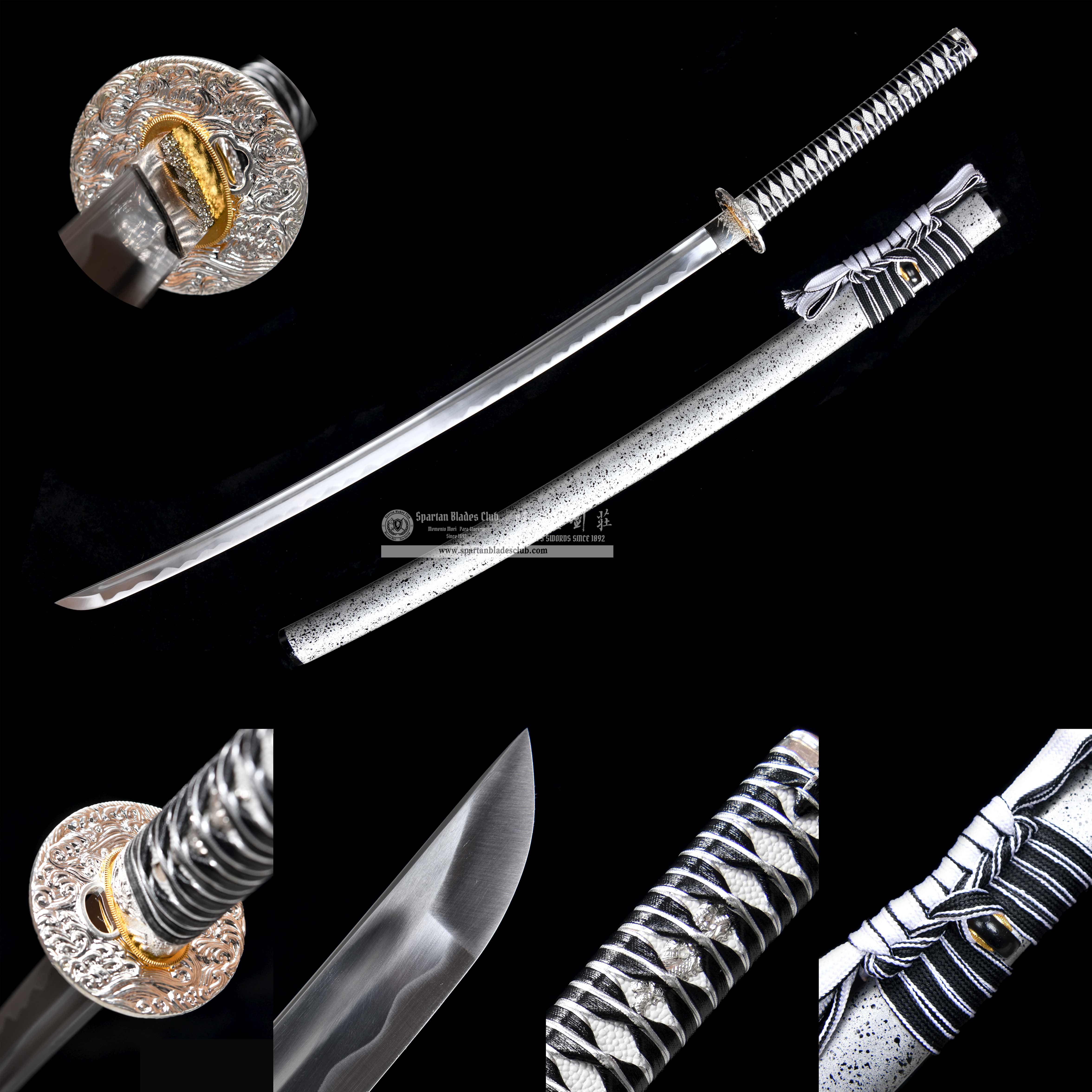 HY48 | Ginryūmei Samurai | Katana | High manganese steel | Silver | Battle-Ready |Full-tang |Spartan Blades Club | CHEN'S SWORDS 1892 - Spartan Blades Club