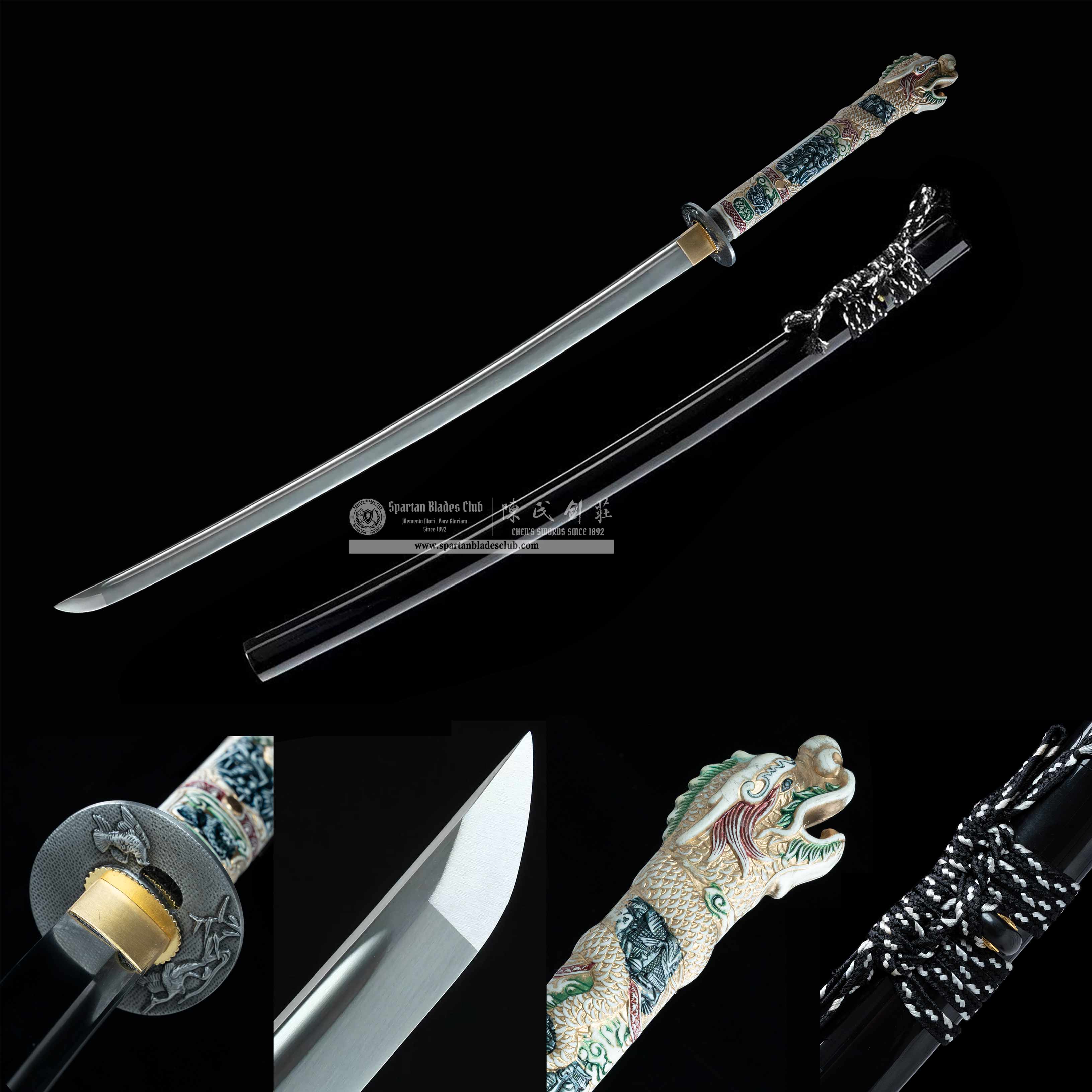 HY53 | Highlander Katana | Katana | High carbon steel | Black | Highlander | Dragon | Battle-Ready | Full-tang | Spartan Blades Club | CHEN'S SWORDS 1892 - Spartan Blades Club